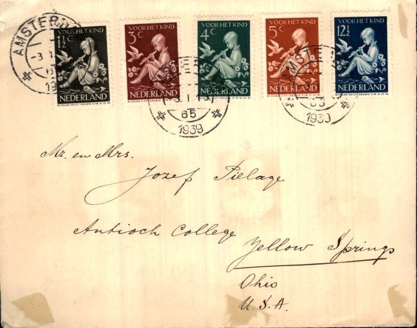 Amsterdam - Ohio - Kinderzegels - 1939, Ophalen of Verzenden, Envelop