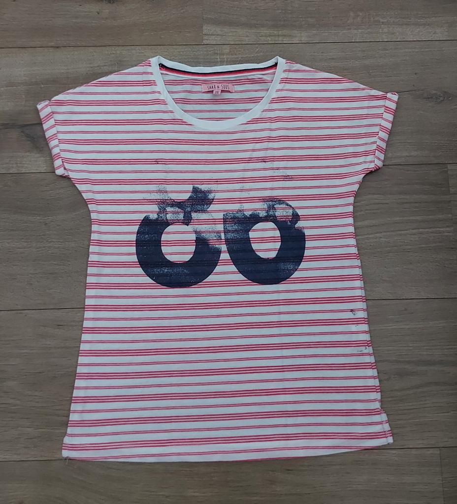 2=1 T-shirt Saar & Suus, maat 164/170, Meisje, Saar & Suus, Ophalen of Verzenden, Zo goed als nieuw