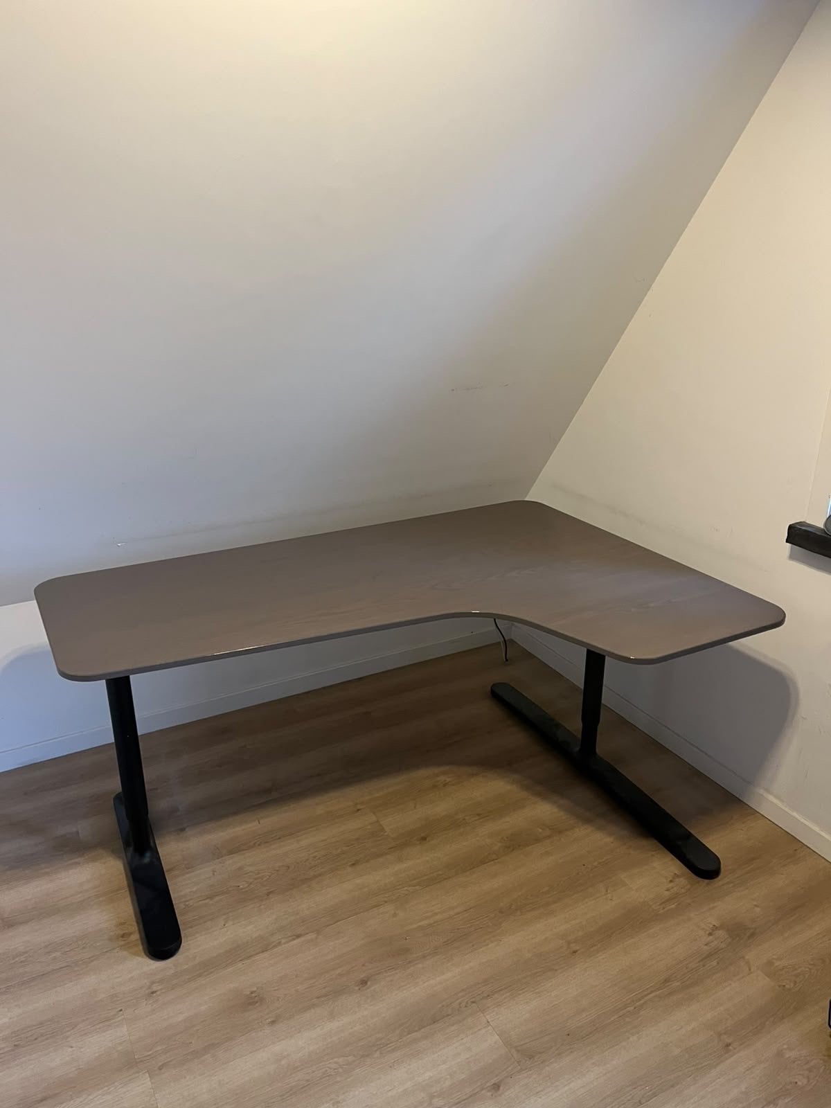 IKEA Hoekbureau Grijs - Verstelbaar in Hoogte, Ophalen, Gebruikt, Hoekbureau, In hoogte verstelbaar