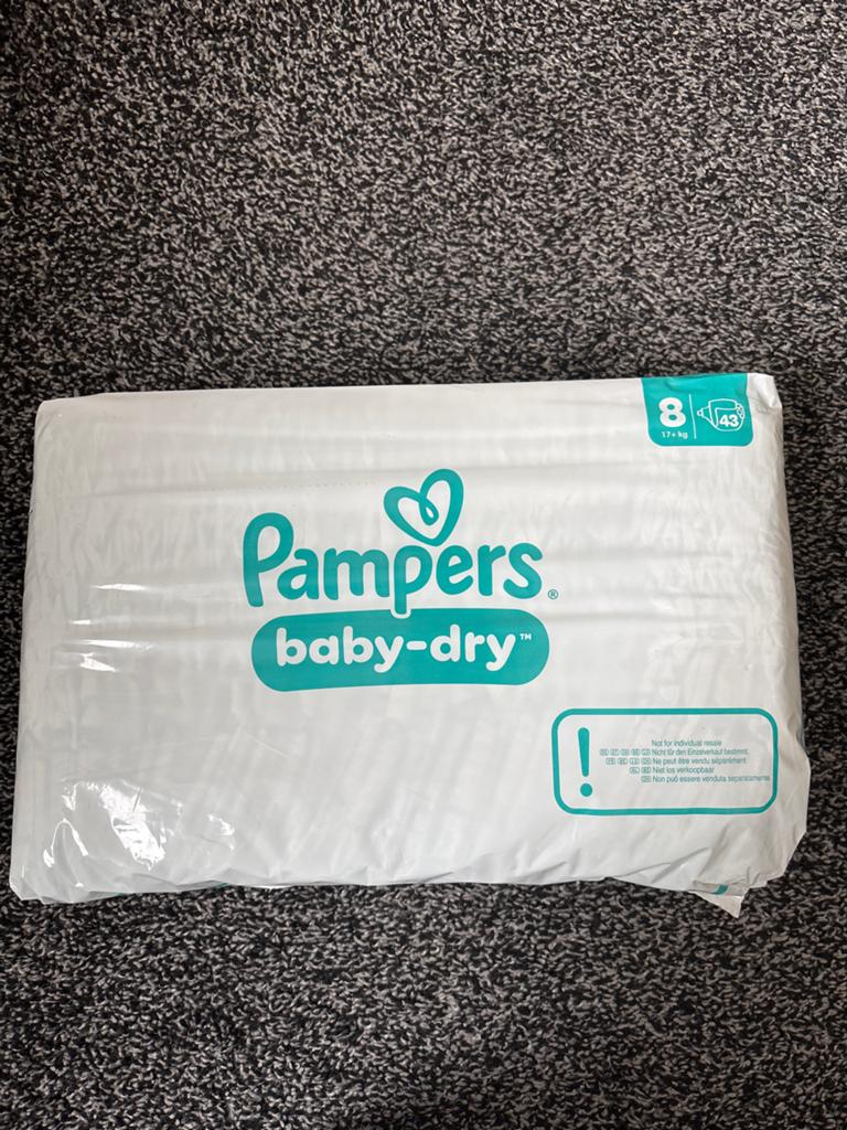 Pampers Baby-Dry Luiers Maat 8 (17+ kg) - 43 stuks, Ophalen, Nieuw