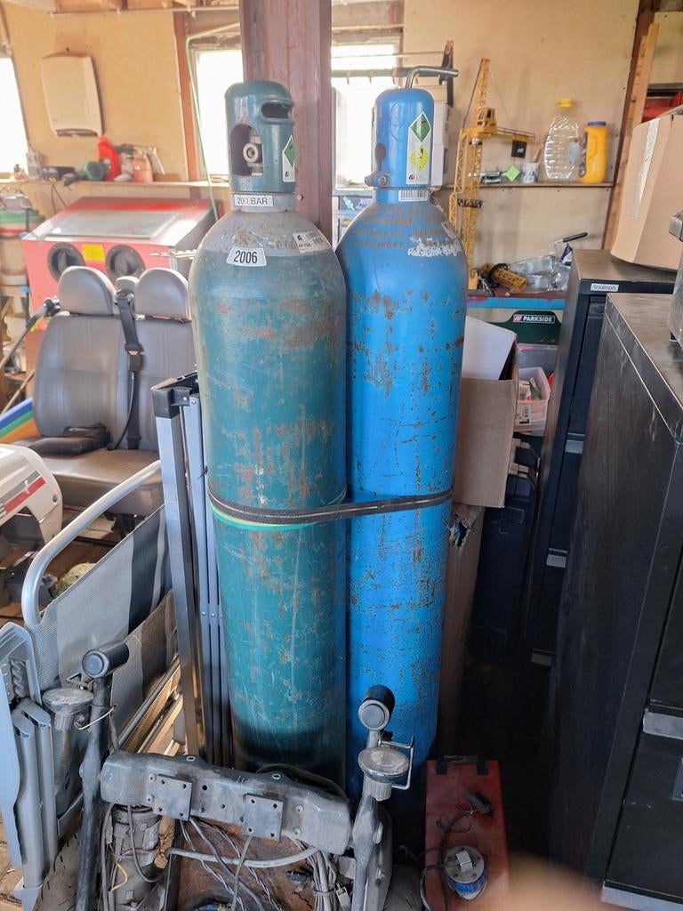 50 liter zuurstoffles (blauw), Doe-het-zelf en Verbouw, Ophalen, Gebruikt