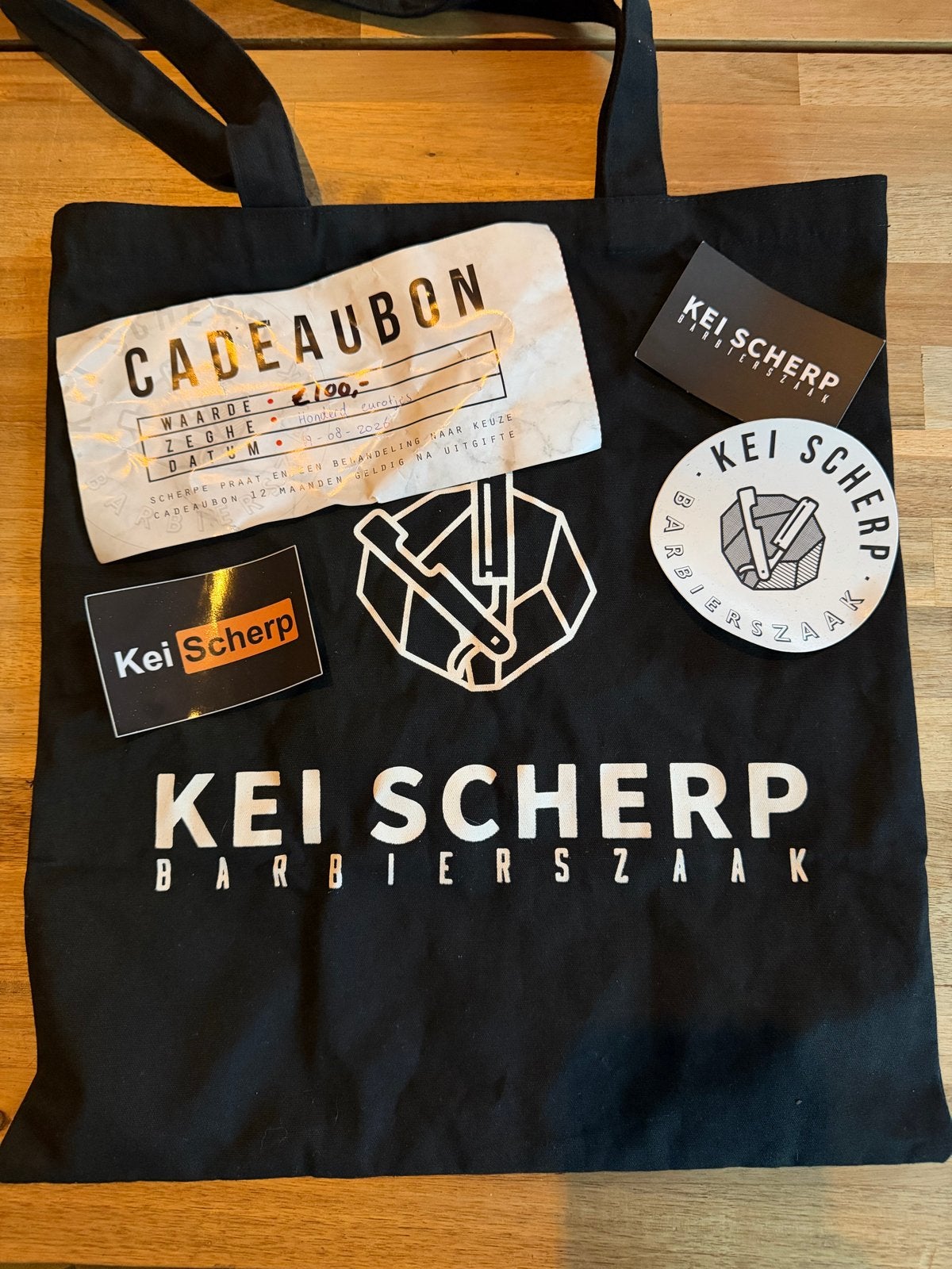 Kei scherp barberbon t.w.v 100 euro, Tickets en Kaartjes, Cadeaubon, Overige typen