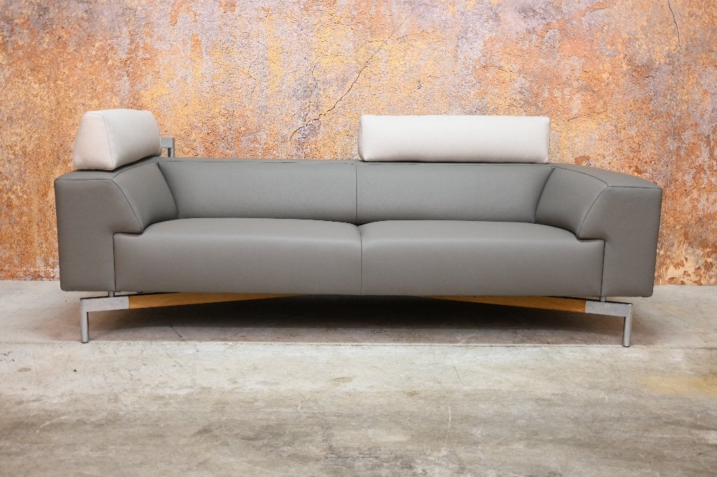 NIEUWbeklede Unieke leren Leolux Howlo designbank, Leolux, Leolux, Driepersoons, 75 tot 100 cm