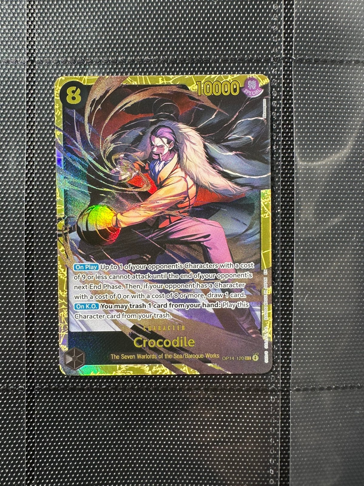 One Piece TCG Crocodile OP14-120 AA / Alternate Art SEC, Ophalen of Verzenden, Zo goed als nieuw