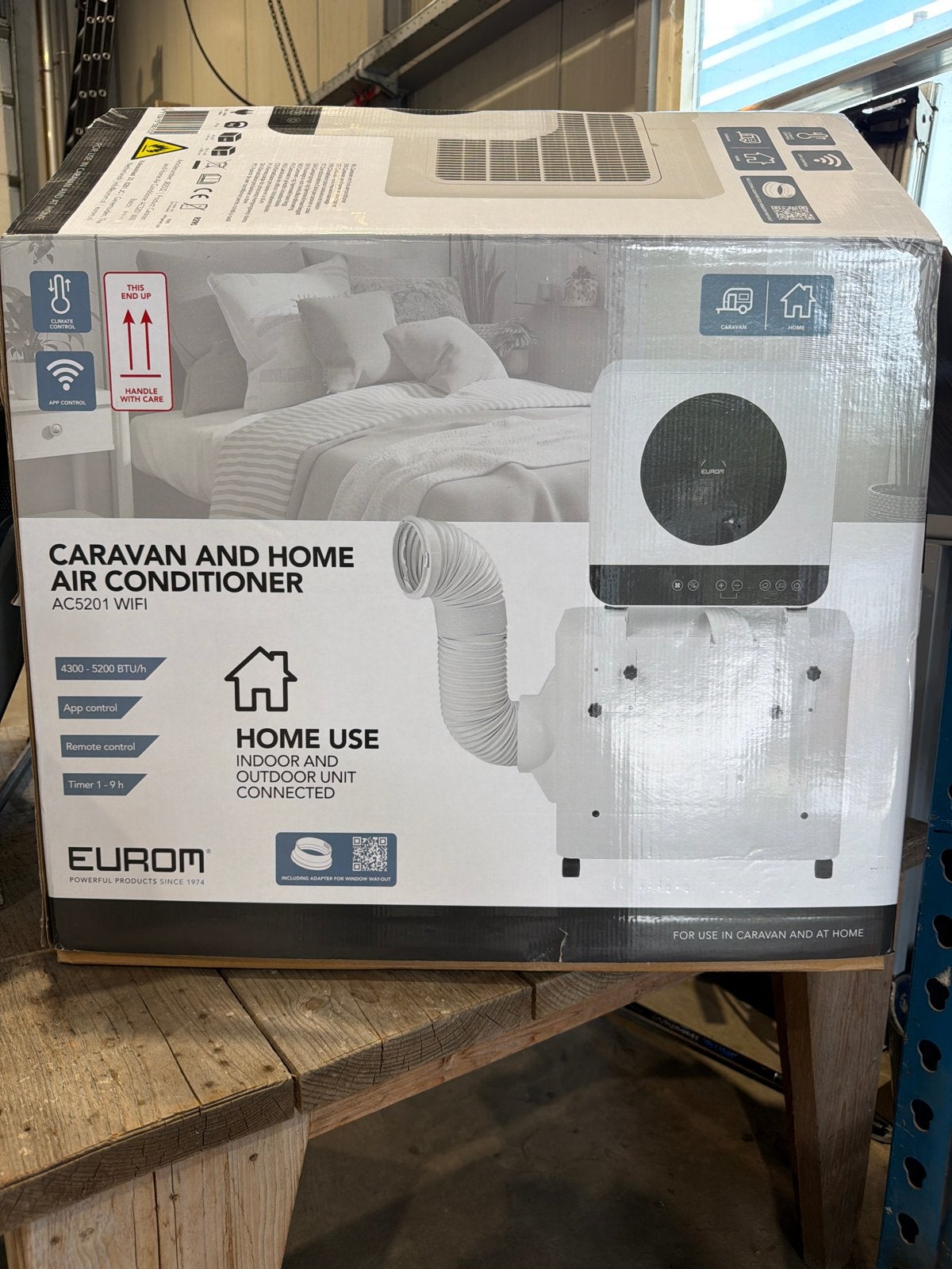 Eurom AC5201 WiFi Mobiele Airco voor Caravan en Thuis, Ophalen, Minder dan 60 m³, 3 snelheden of meer, Zo goed als nieuw