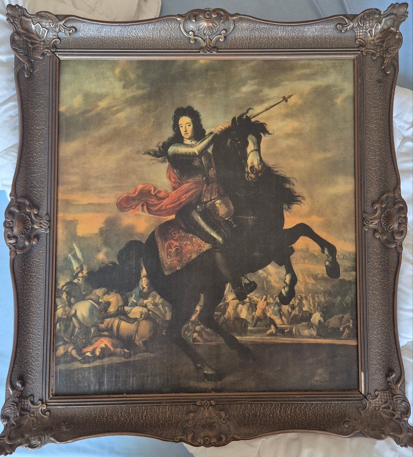 Klassiek schilderij afdruk Ruiterportret van Lodewijk XIV, Antiek en Kunst, Ophalen
