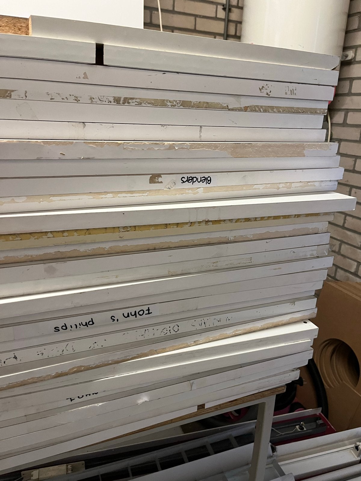 Witte houten planken, diverse maten, gebruikt, Doe-het-zelf en Verbouw, Ophalen, Gebruikt, 25 tot 50 mm, Plank