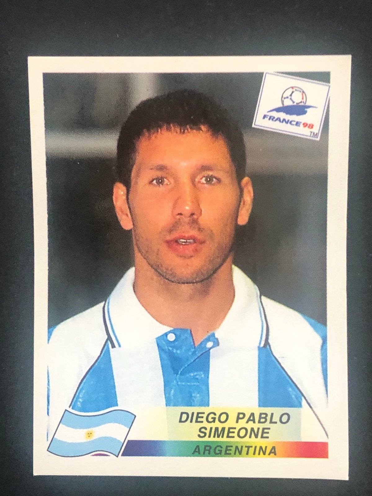 Diego Pablo Simeone Panini France 98 WK Voetbal Plaatje, Ophalen of Verzenden, Zo goed als nieuw, Plaatje