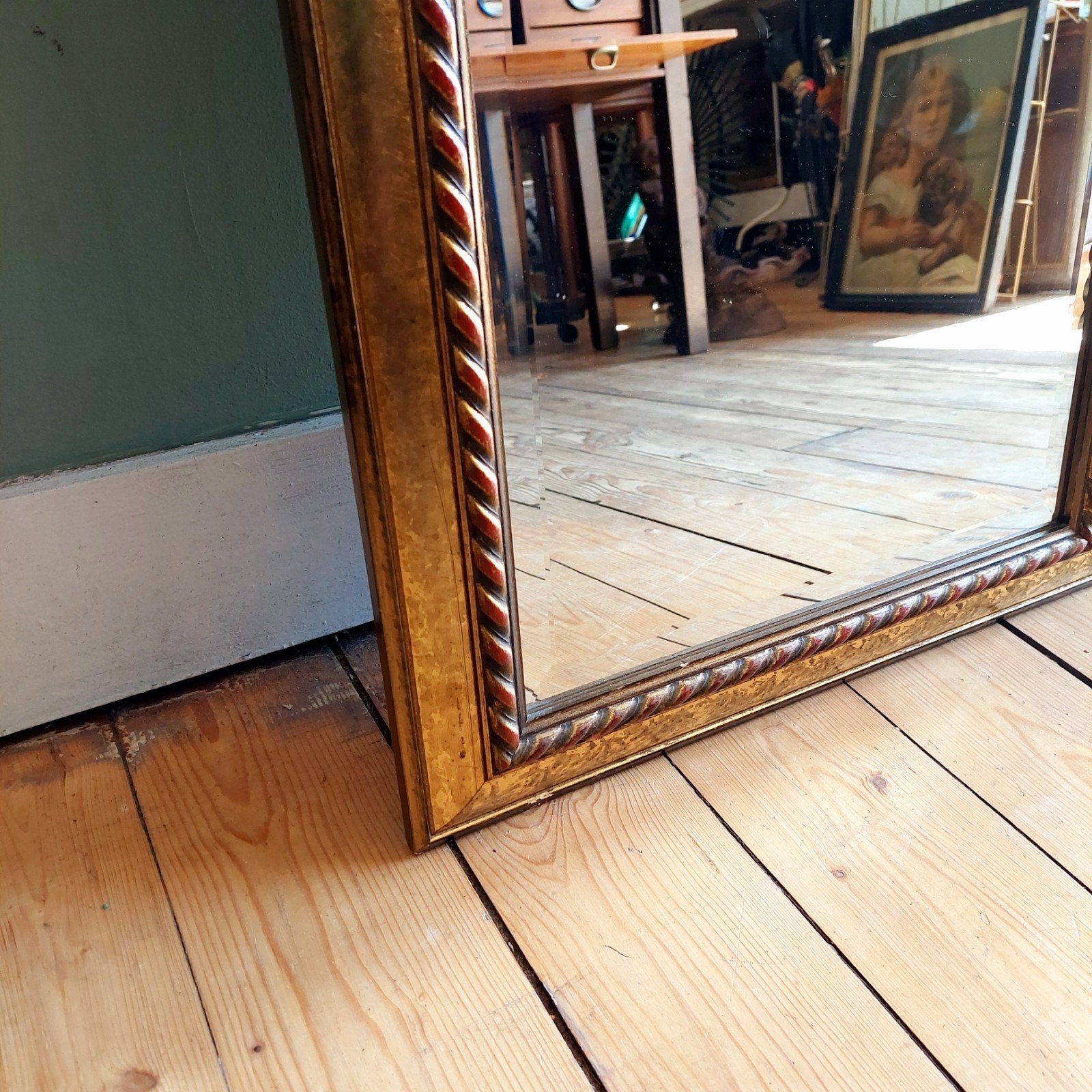 lucky vintage Franse barok stijl spiegel met goud, Huis en Inrichting, Ophalen, Minder dan 50 cm, ., .