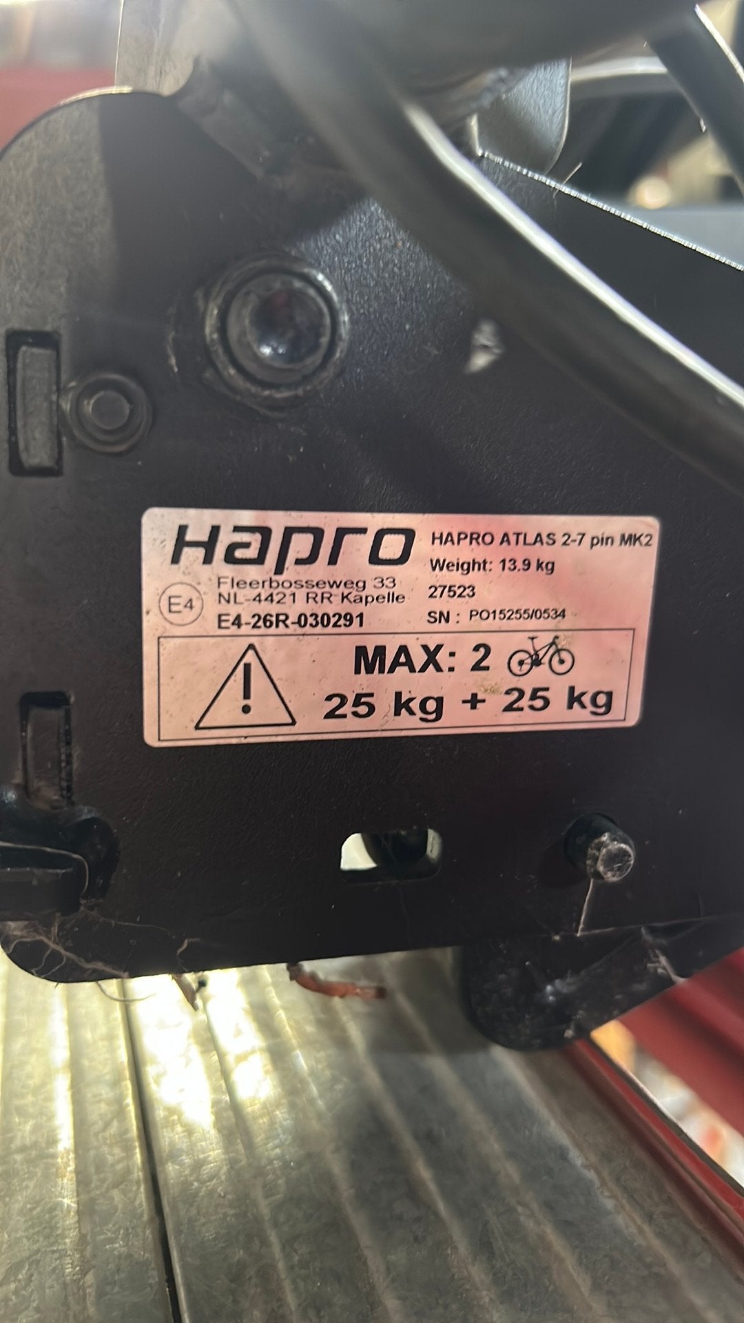 Hapto Fietsendrager voor 2 fietsen, 7-polige stekker, Ophalen, Zo goed als nieuw, Nb, Nb