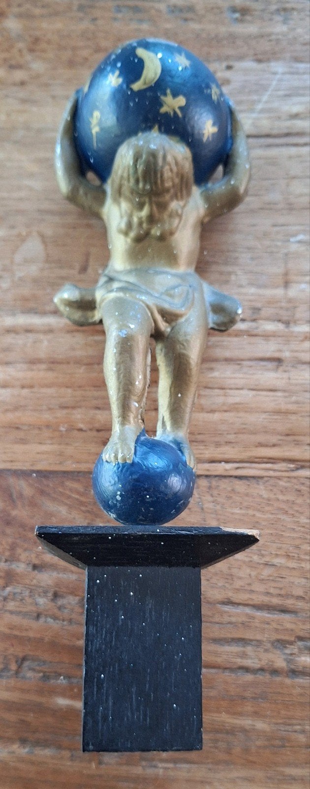 Atlas-beeldje (klokkenbeeld) topornament Friese staartklok, Ophalen of Verzenden
