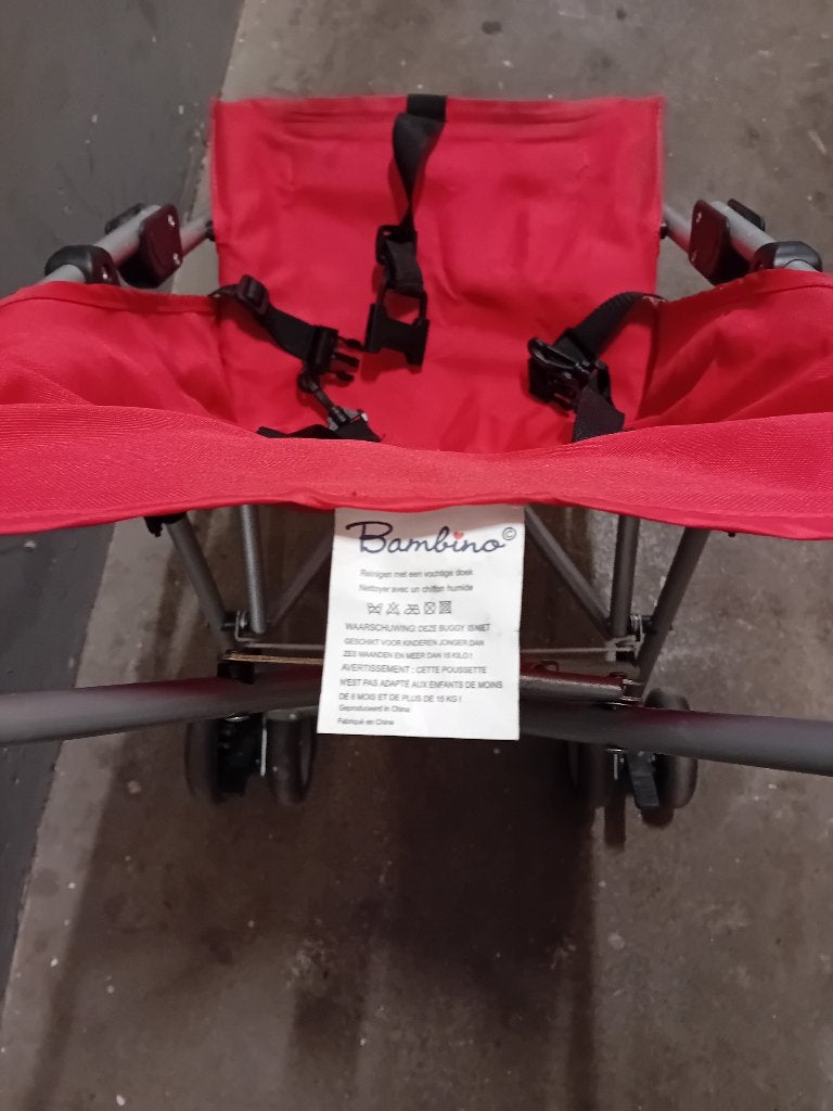 Rode Bambino buggy - Handig en compact, Kinderen en Baby's, Ophalen, Gebruikt, Overige merken