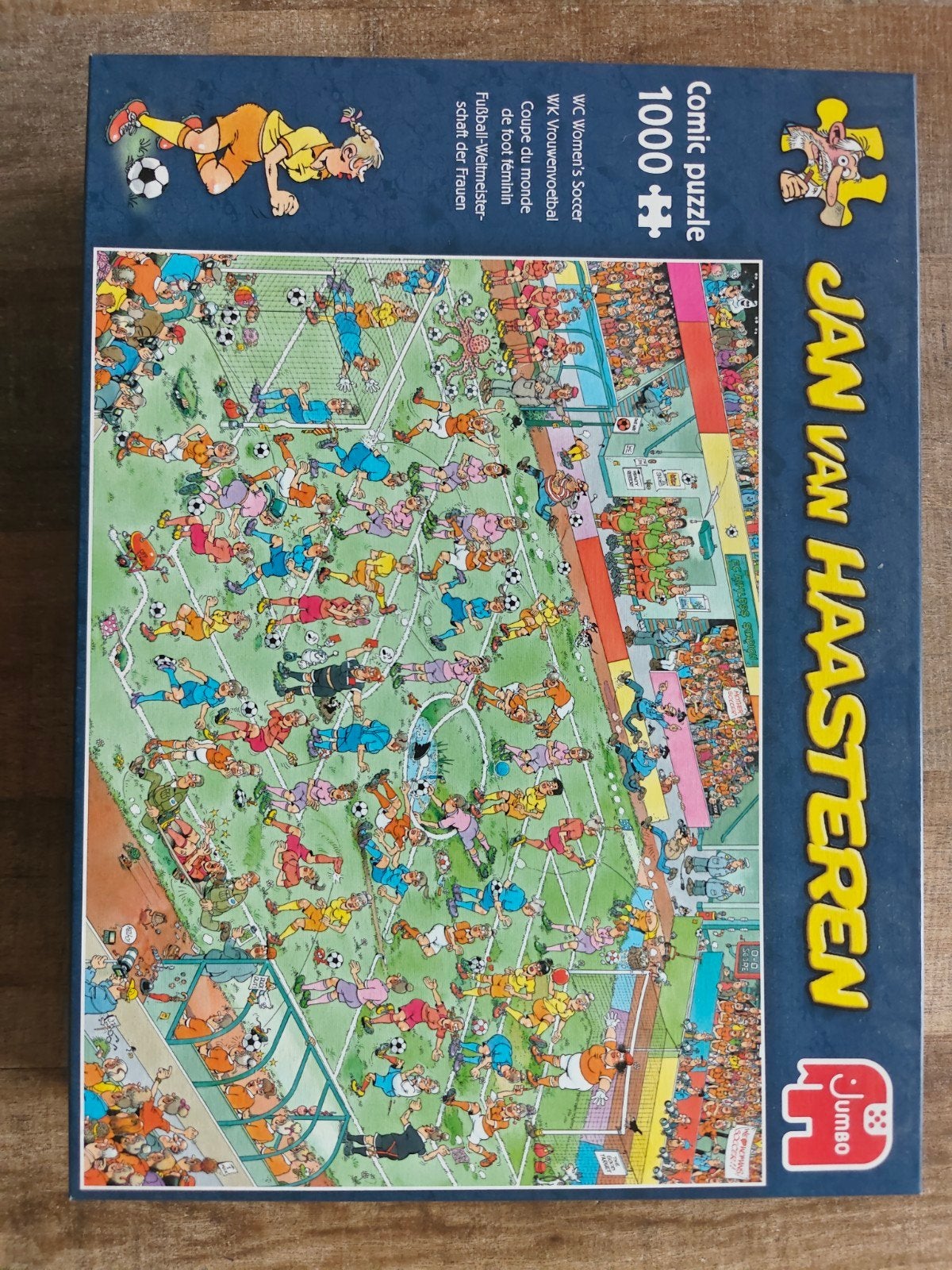 Jan van Haasteren WK Vrouwenvoetbal 1000 stukjes, Hobby en Vrije tijd, Ophalen of Verzenden, 500 t/m 1500 stukjes, Gebruikt, Legpuzzel