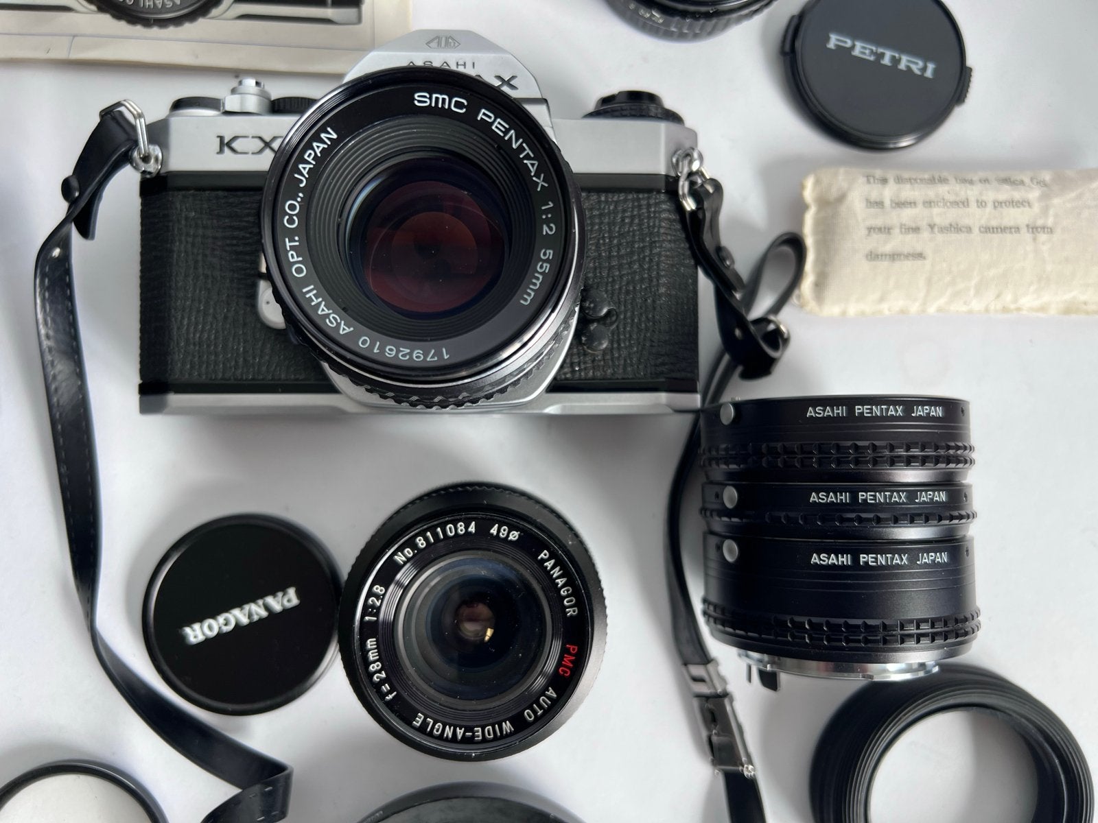 Pentax KX Spiegelreflexcamera met diverse lenzen en accessoi, Ophalen of Verzenden, Gebruikt, Spiegelreflex, Pentax