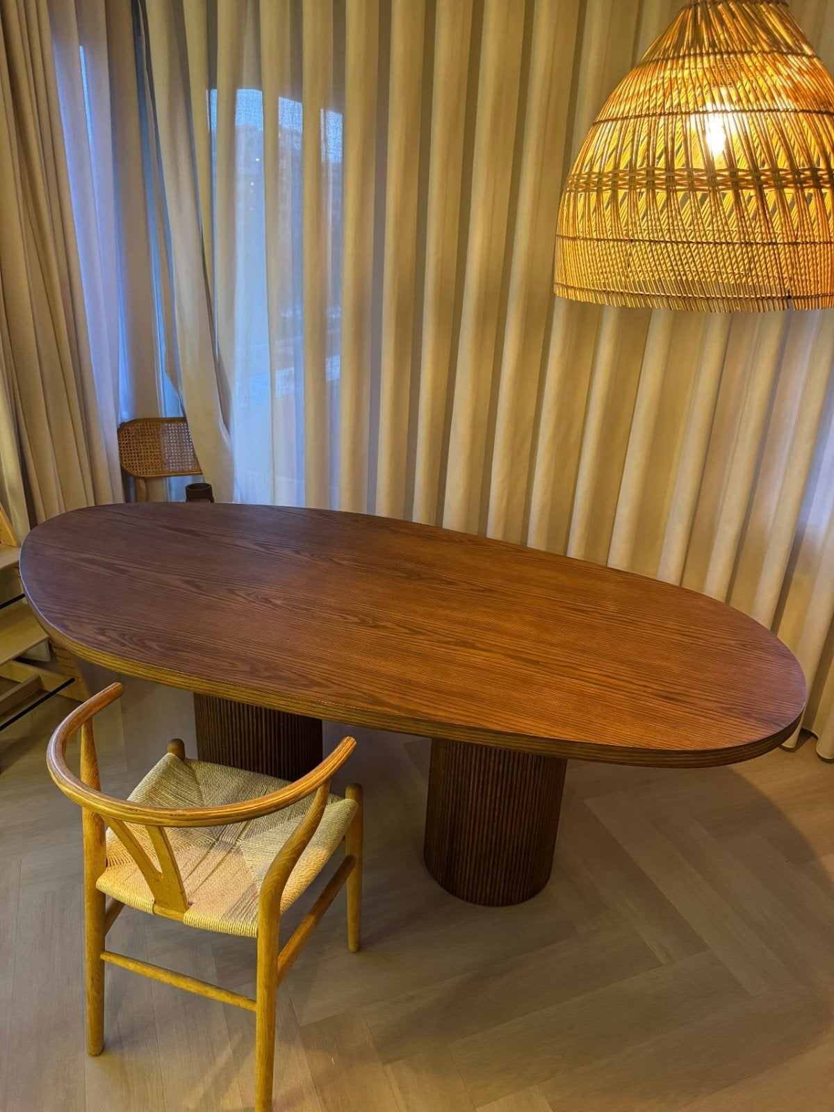 Luxe eikenhouten eettafel met massieve poten - Nieuw!, Ophalen, 100 tot 150 cm, Modern, Scandinavisch, Eikenhout