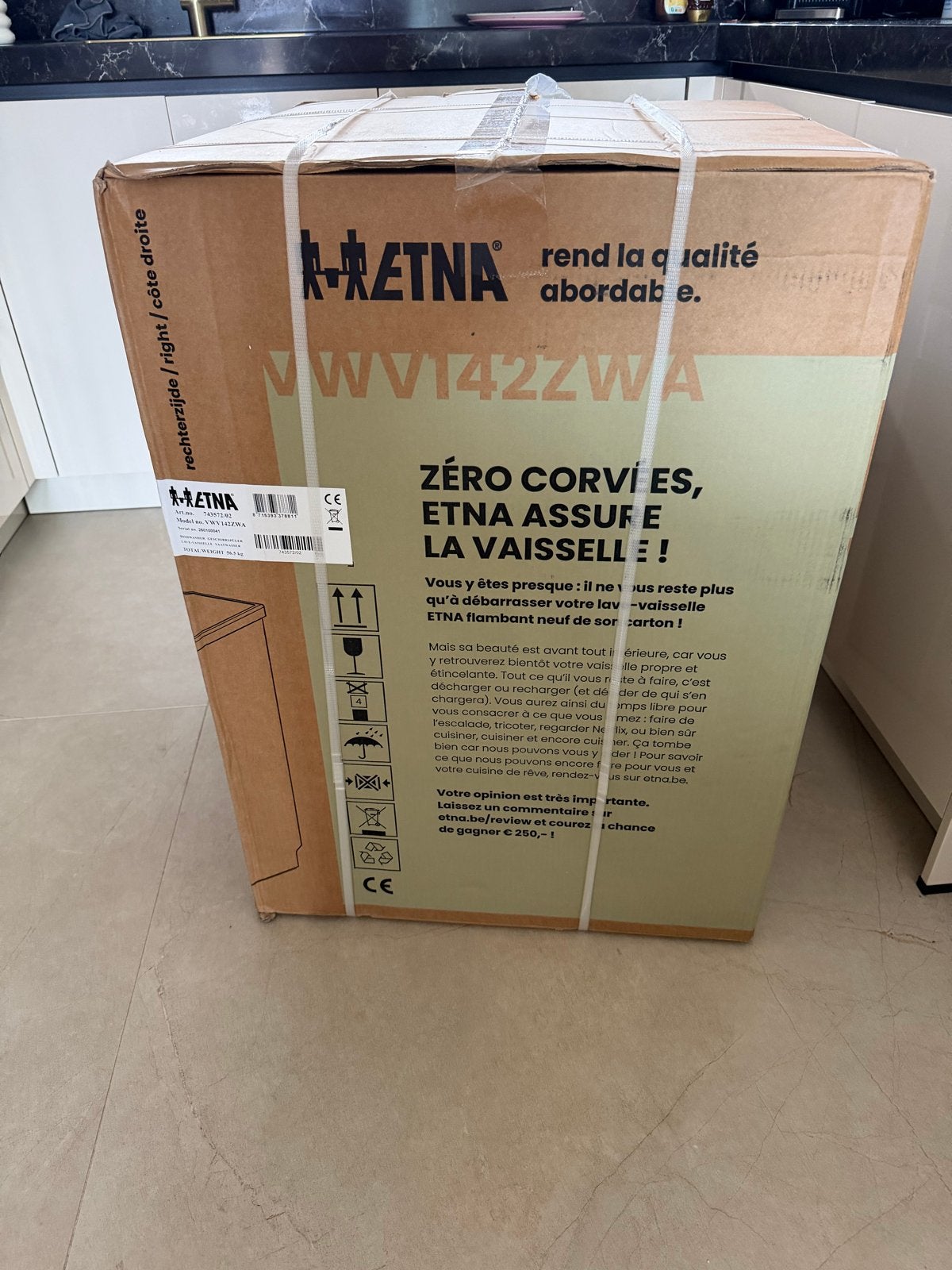 Nieuwe ETNA VWV142ZWA Vrijstaande Vaatwasser Zwart 60cm, Witgoed en Apparatuur, Vaatwasmachines, Ophalen, Nieuw, Vrijstaand, 60 cm of meer