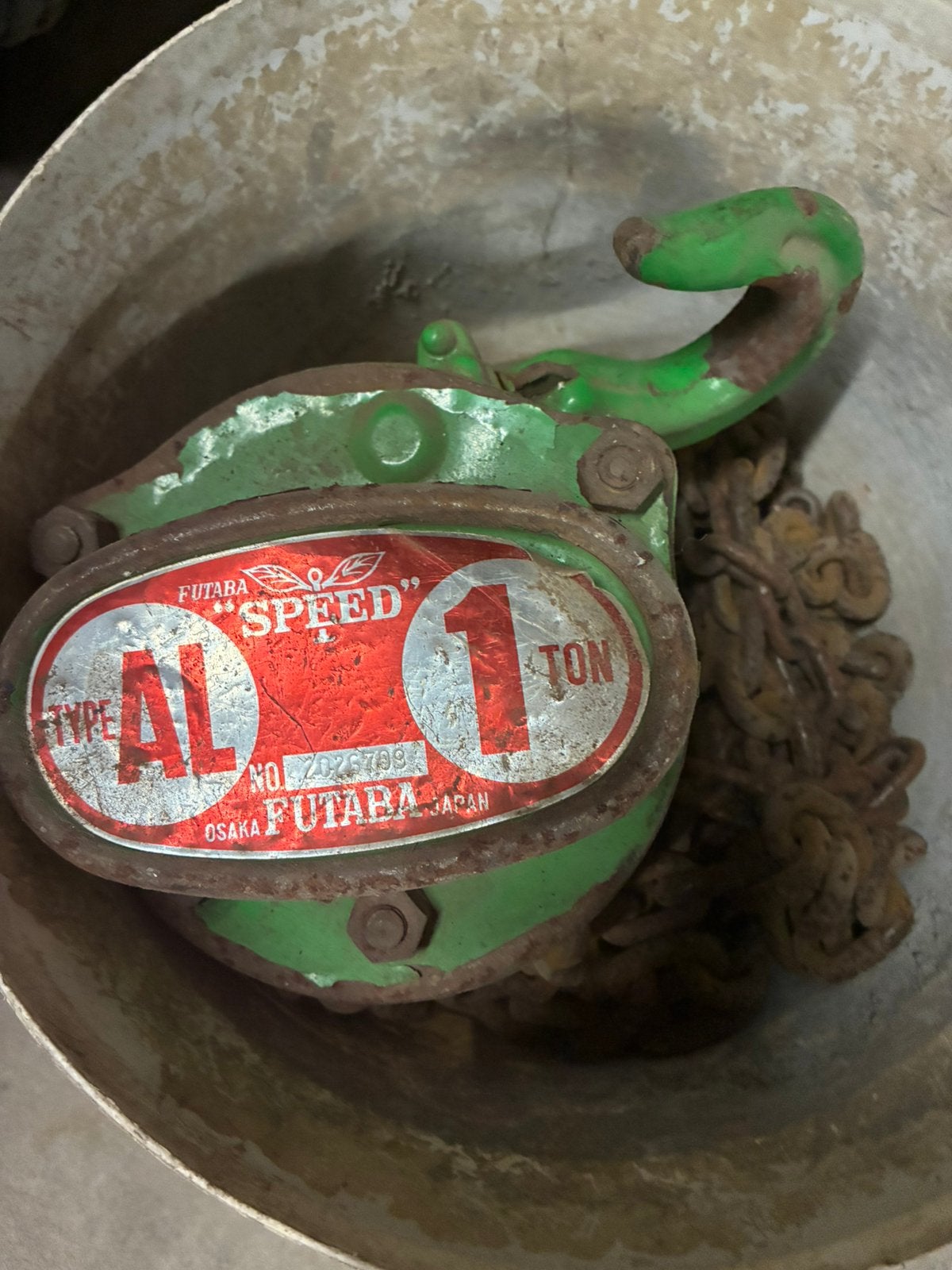 Te koop 1 tons ketting takel, Ophalen, Gebruikt, Handmatig