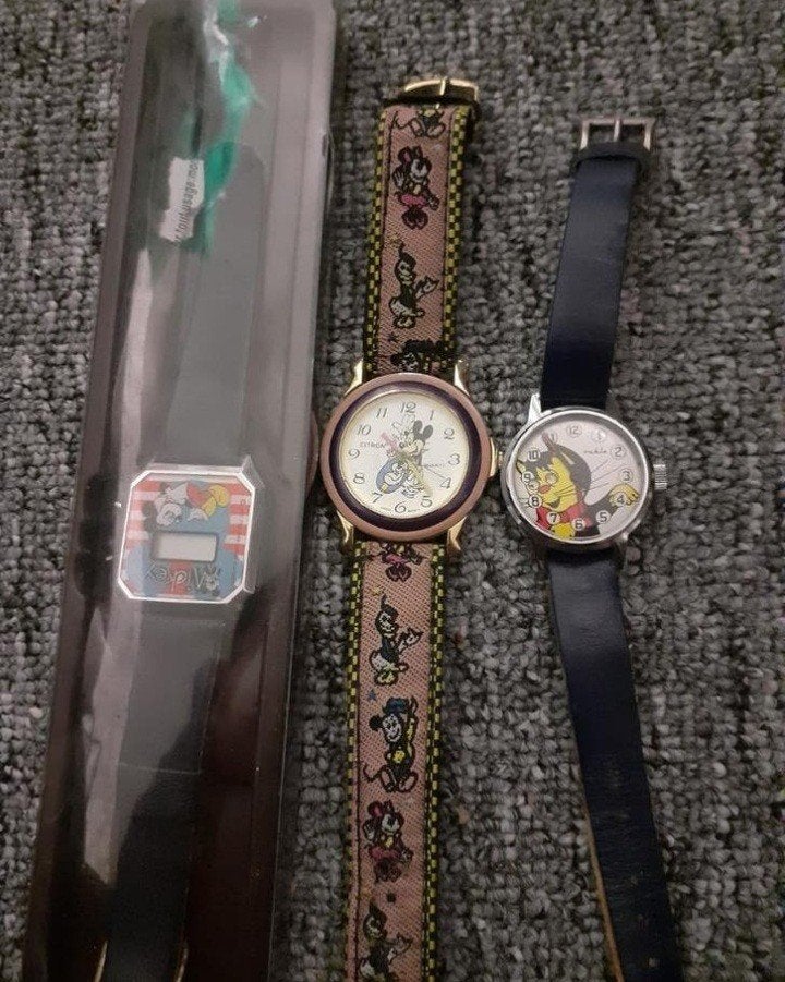 Vintage Disney Horloges - Mickey Mouse & Donald Duck, Sieraden, Tassen en Uiterlijk, Horloges | Kinderen, Ophalen, Gebruikt, Overige kleuren