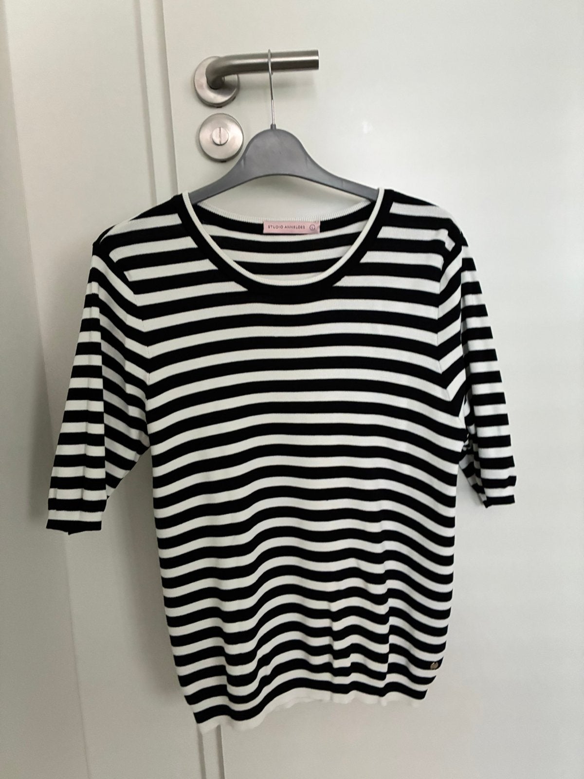 Studio Anneloes Luna Stripe zwart/wit maat L, Ophalen of Verzenden, Zo goed als nieuw, Zwart, Korte mouw