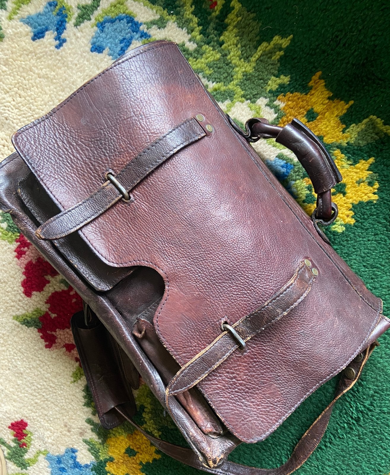 Vintage Leren Aktetas Hidesign, Overige merken, Gebruikt, Bruin, Ophalen of Verzenden