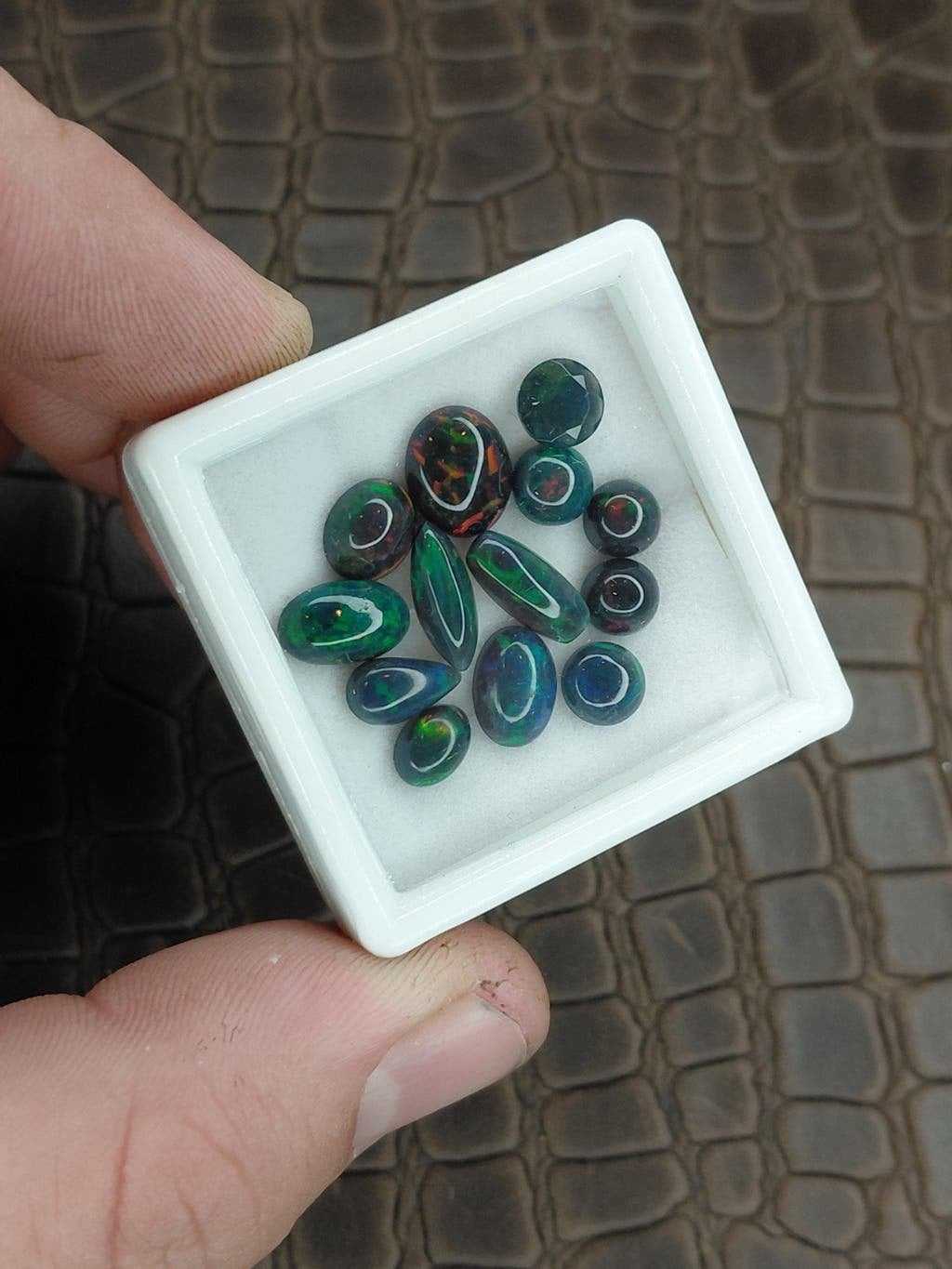 Prachtige kleurrijke zwarte opaal zeldzaam, Verzenden