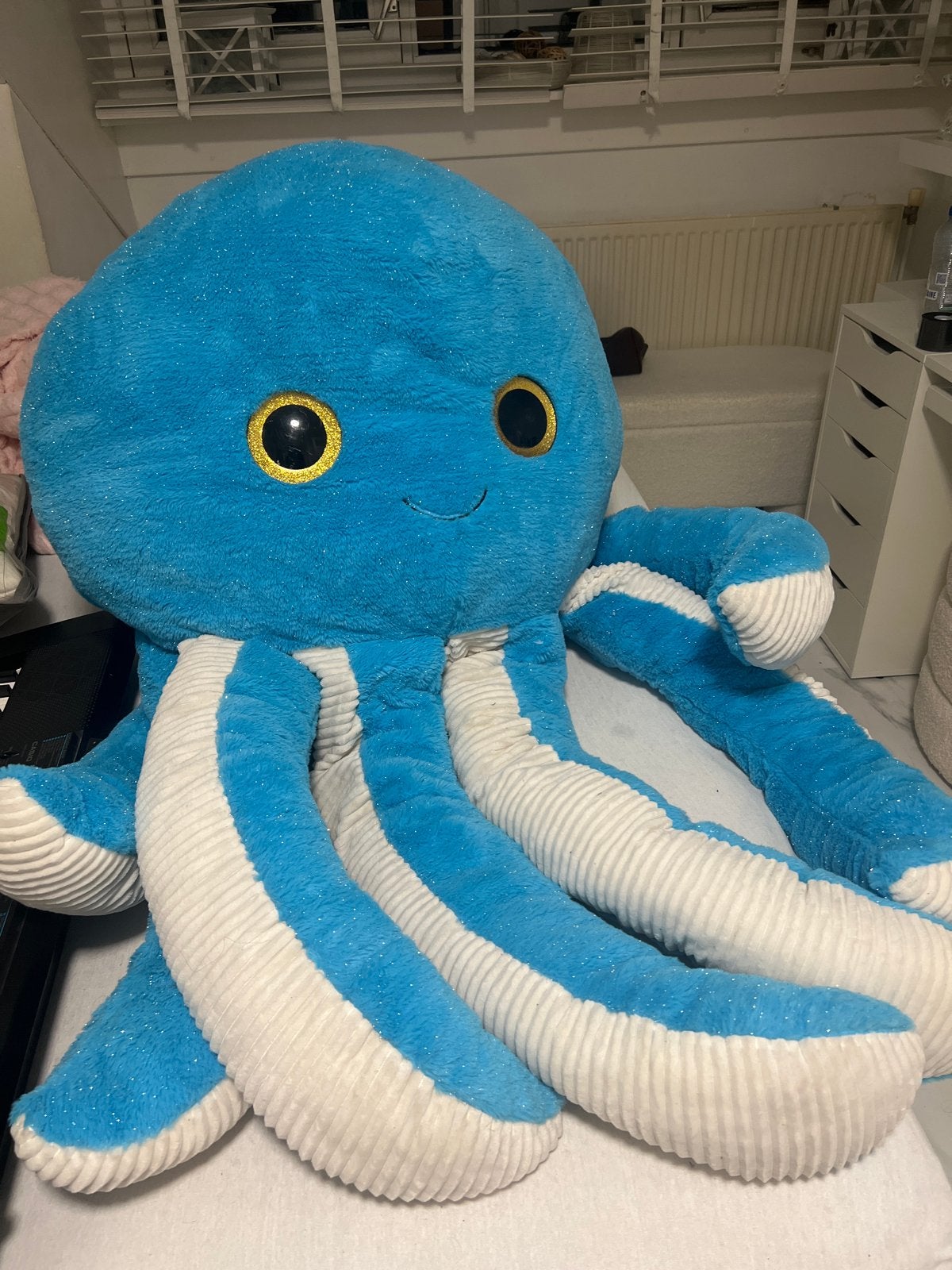 Grote blauwe octopus knuffel - Zo goed als nieuw, Overige typen, Blauw, Ophalen of Verzenden, Zo goed als nieuw