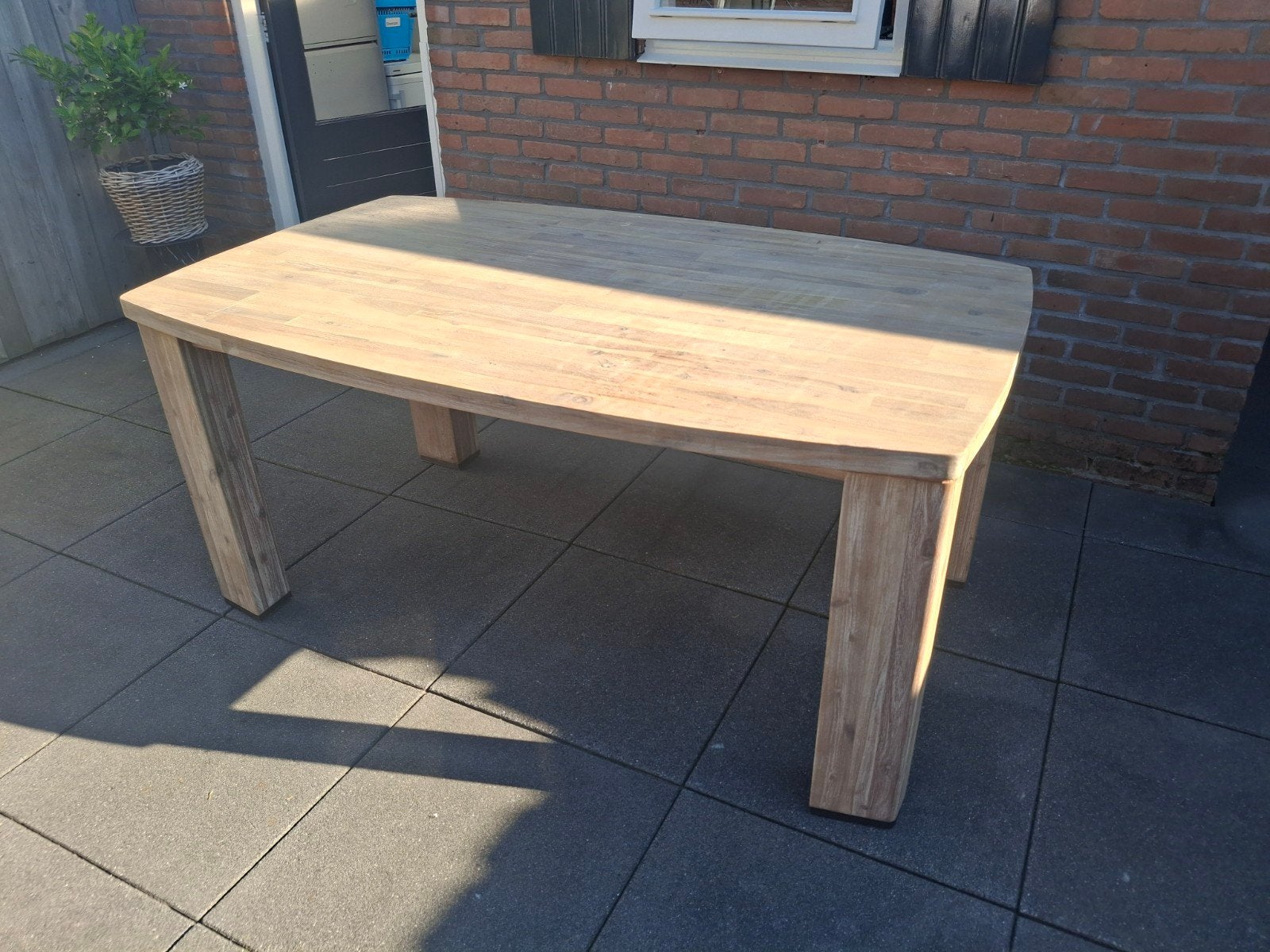 Robuuste houten tuintafel - Teakhout, Ophalen, Gebruikt, Rechthoekig, Teakhout
