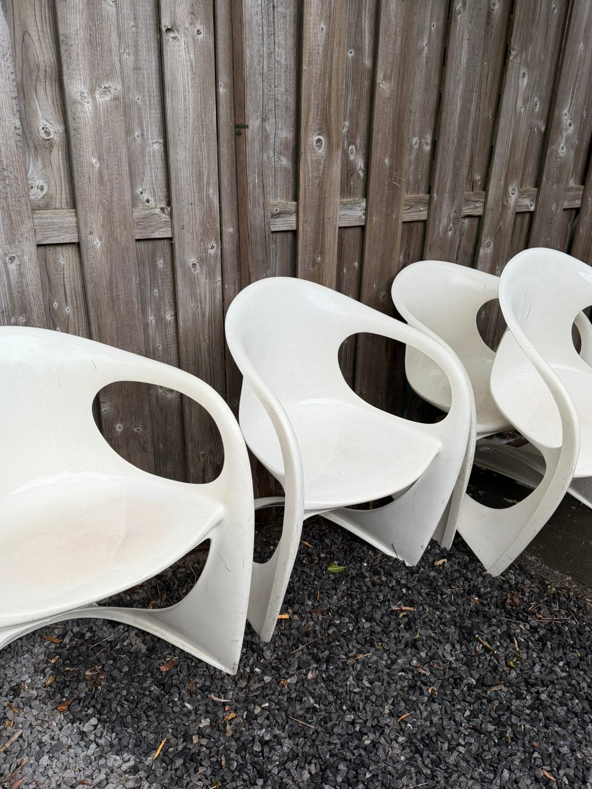 4 Witte Casala Stoelen, Ophalen, Gebruikt, Kunststof, Stapelbaar