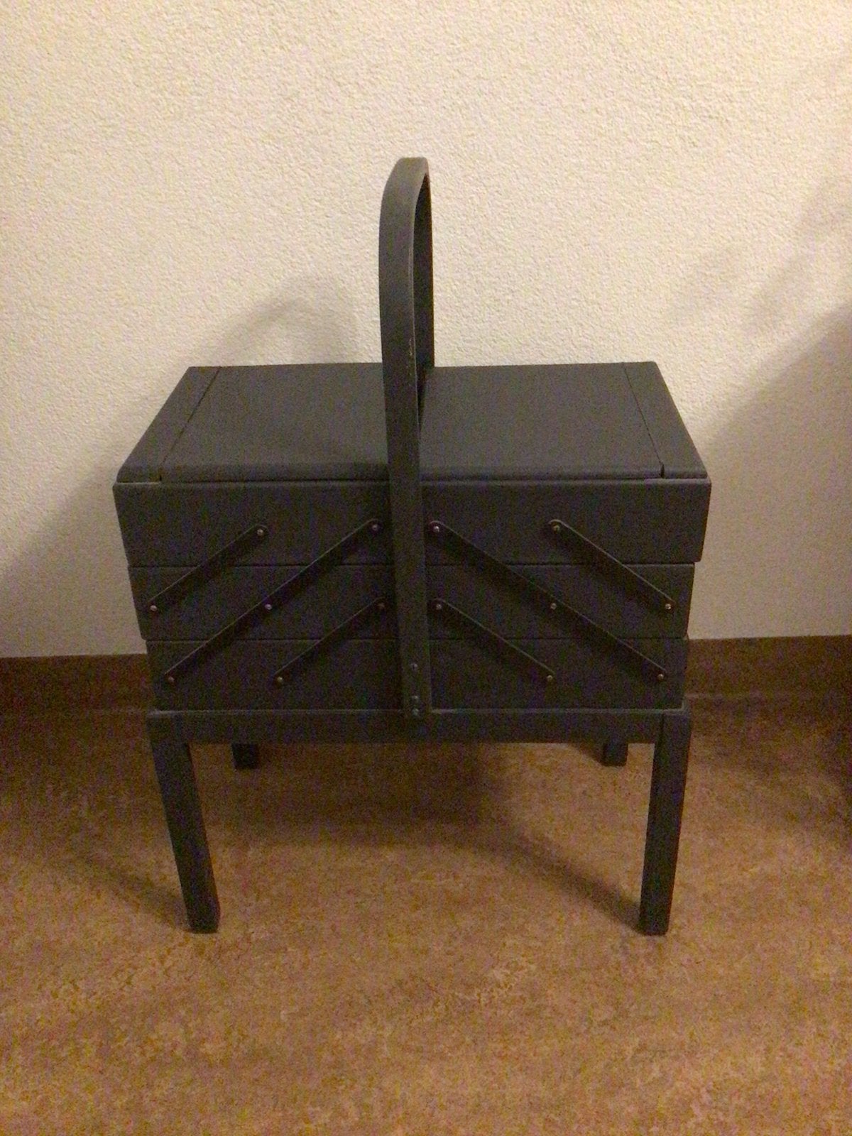 Houten vintage naaidoos, Ophalen, Gebruikt