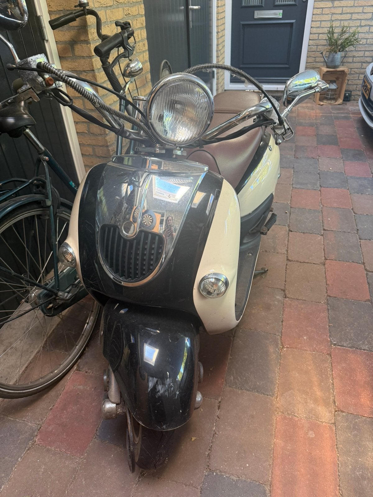 Senzo Retro Scooter 45 km/u – Opknapper, Fietsen en Brommers, Scooters | Overige merken, Gebruikt, Maximaal 45 km/u, Benzine, Ophalen