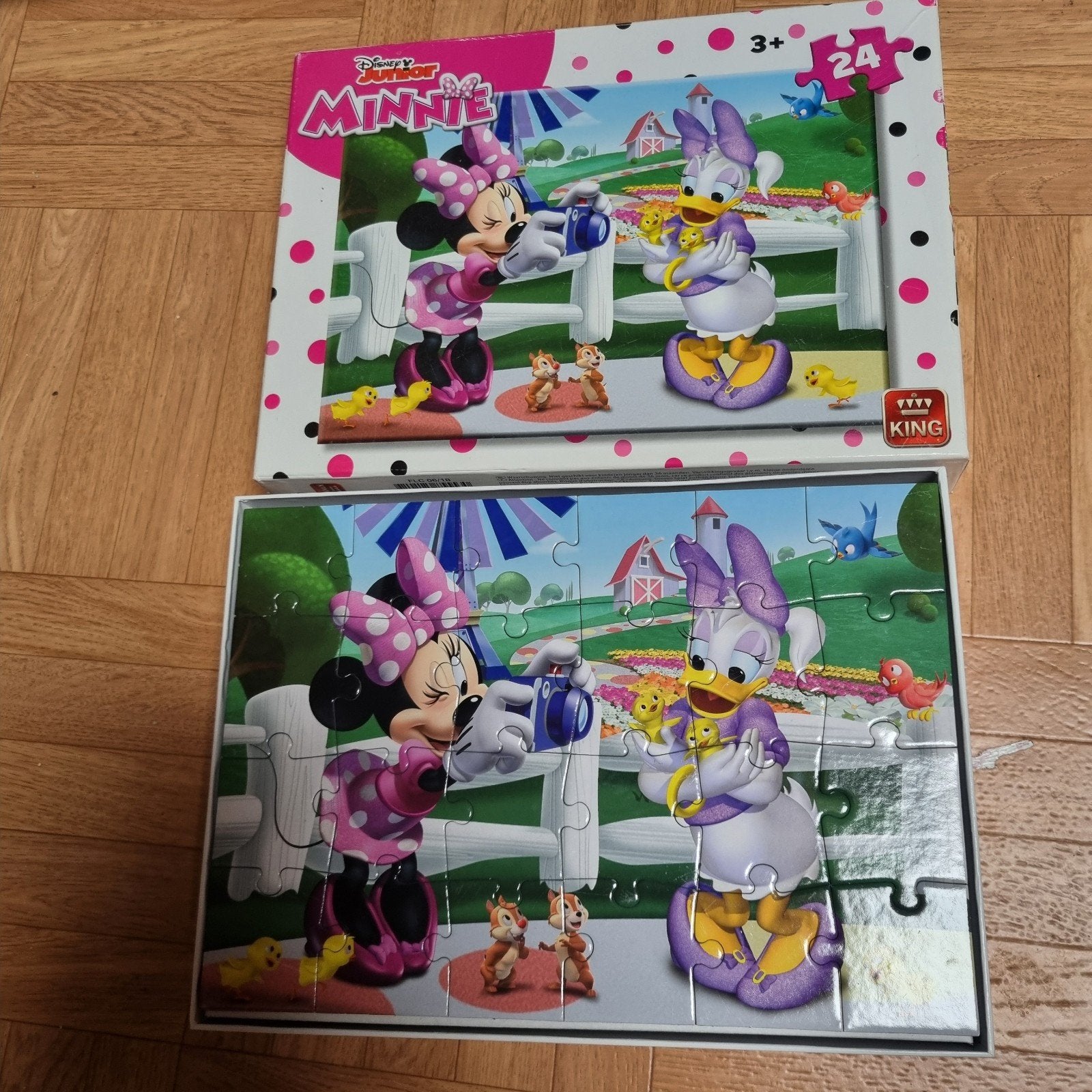 Disney Junior Minnie & Daisy 24 stukjes puzzel, Ophalen of Verzenden, 10 tot 50 stukjes, Gebruikt, 2 tot 4 jaar