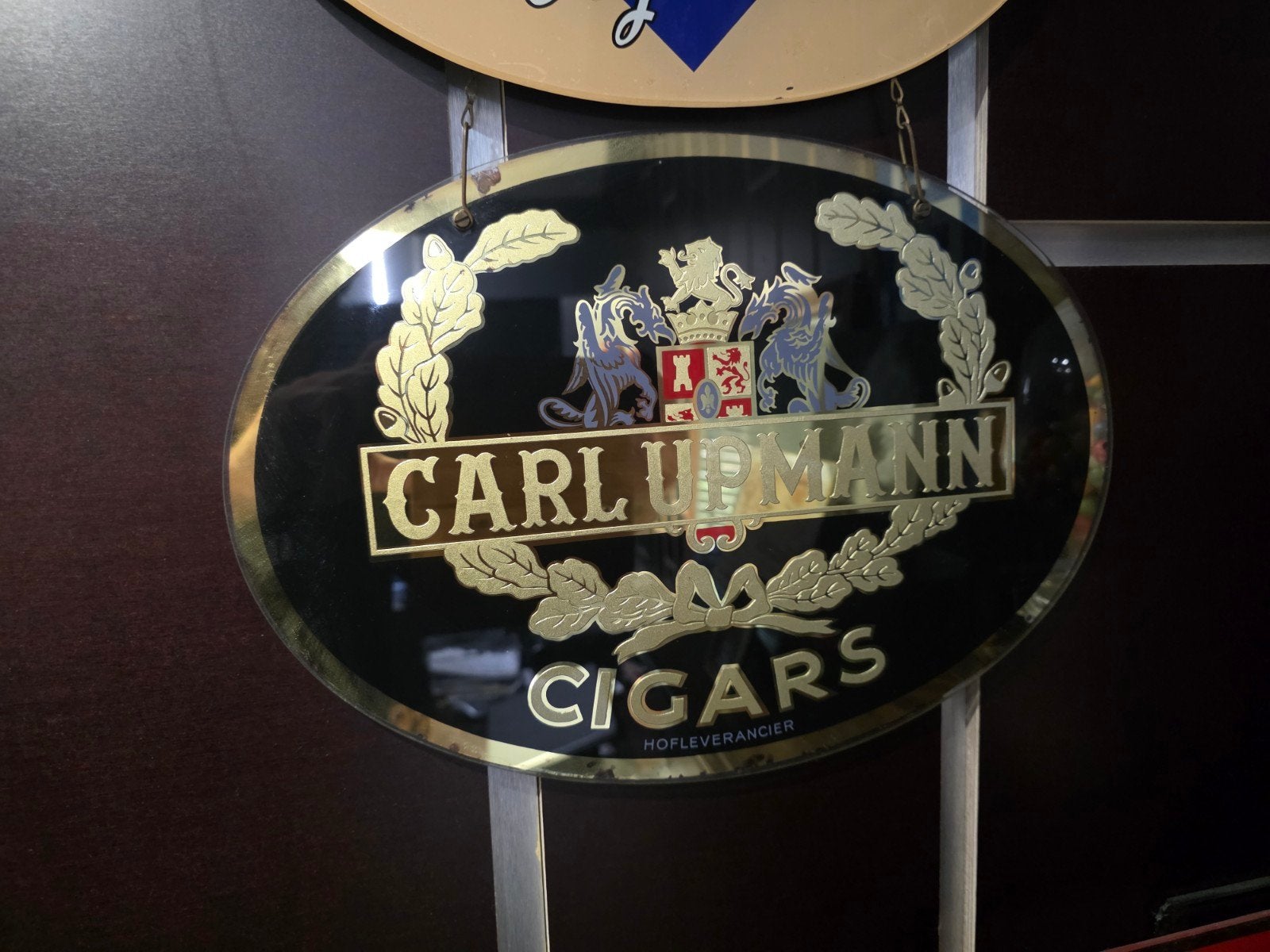 Vintage  glazen Carl Upmann Sigaren Reclamebord, Ophalen of Verzenden