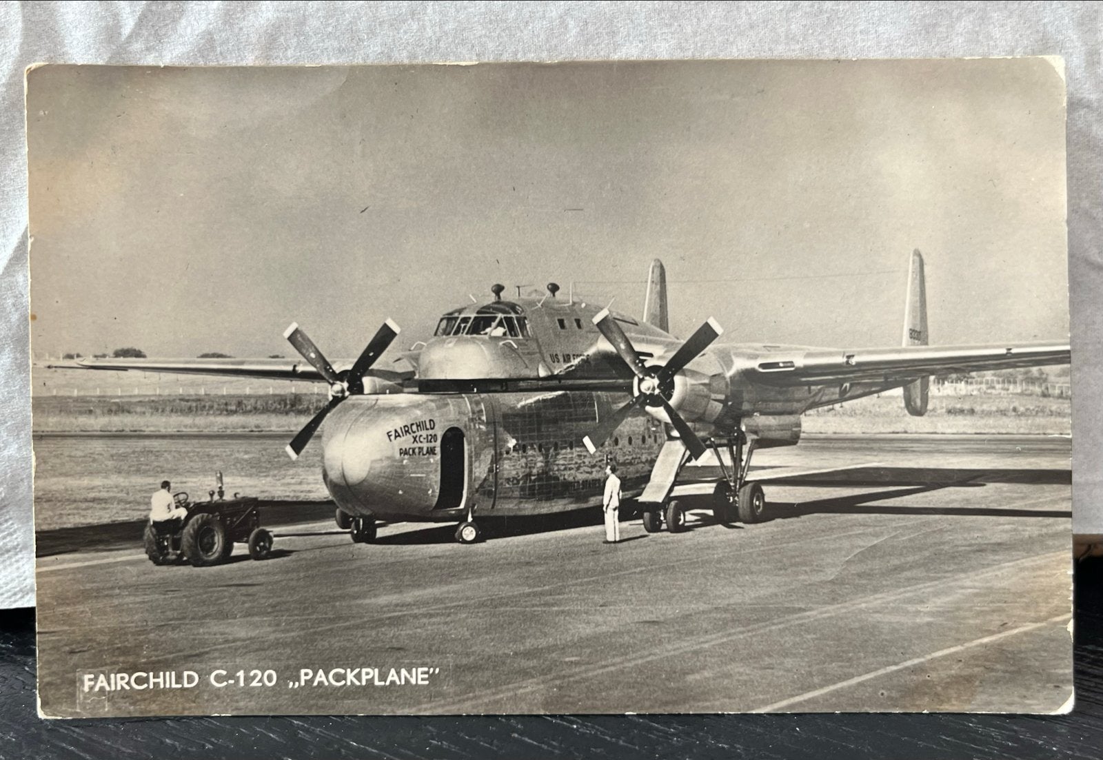 Zeldzame ansichtkaart Fairchild C-120 Packplane 1954, Verzenden, 1940 tot 1960, Gelopen, Noord-Brabant