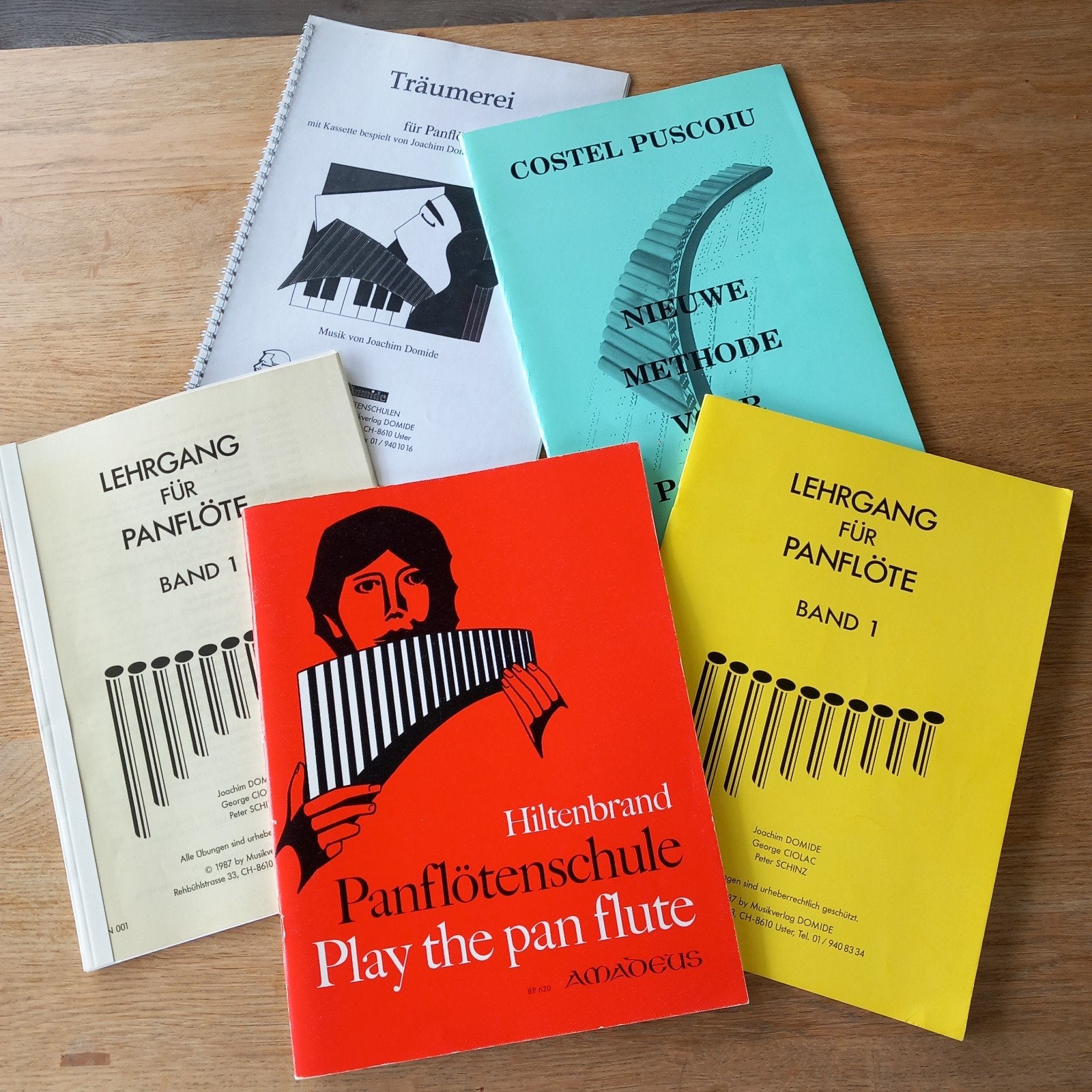 5 lesboeken instructieboekje bladmuziek Panfluit, Ophalen of Verzenden, Zo goed als nieuw, Les of Cursus, Klassiek