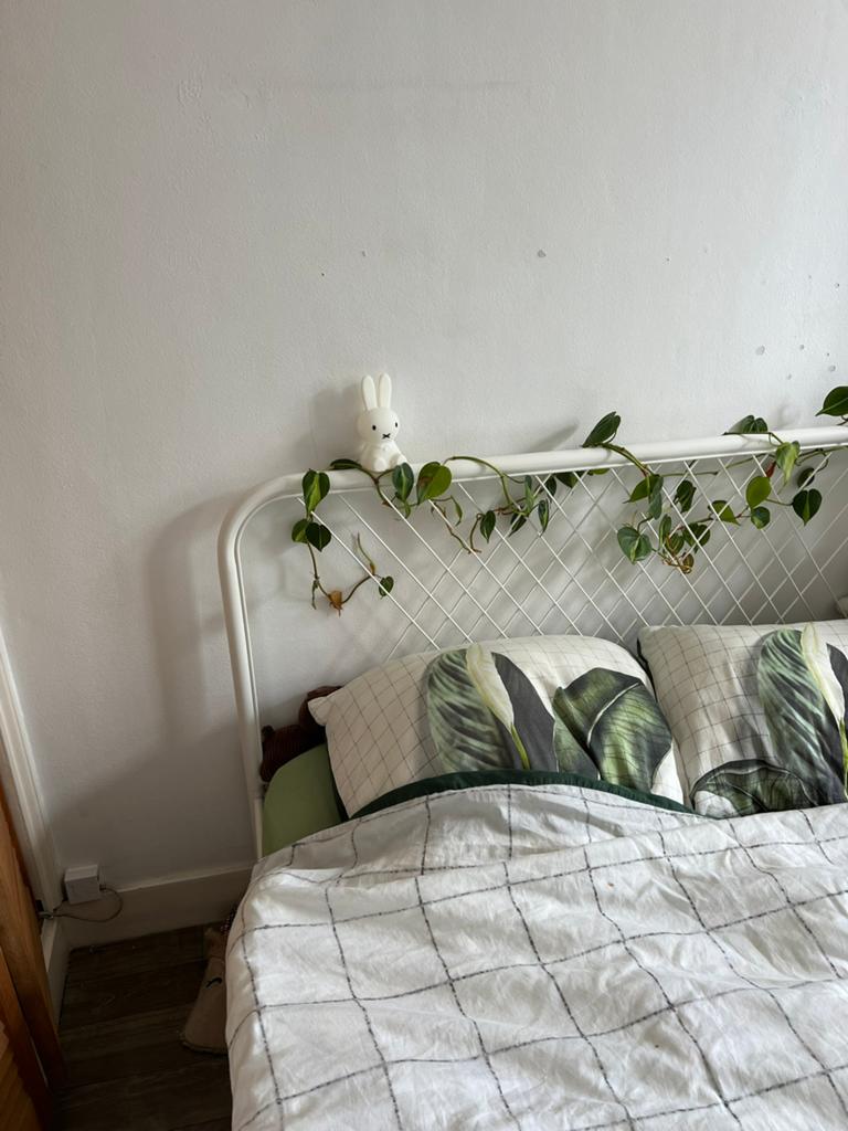 Tweepersoons bed 140cm, Ophalen, Wit, Tweepersoons, Zo goed als nieuw