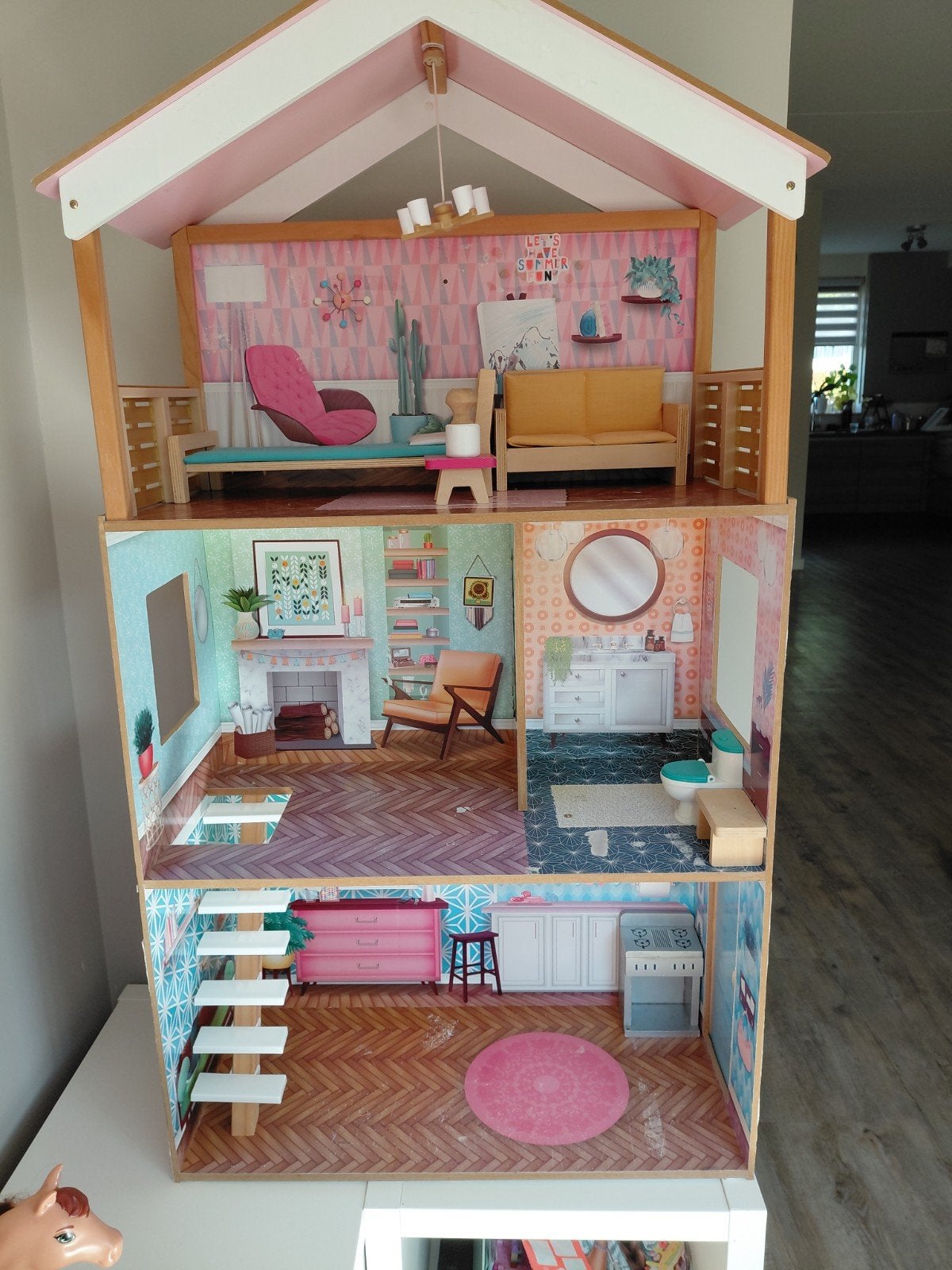 Kidskraft Barbiehuis met toebehoren, Kinderen en Baby's, Ophalen, Gebruikt, Poppenhuis