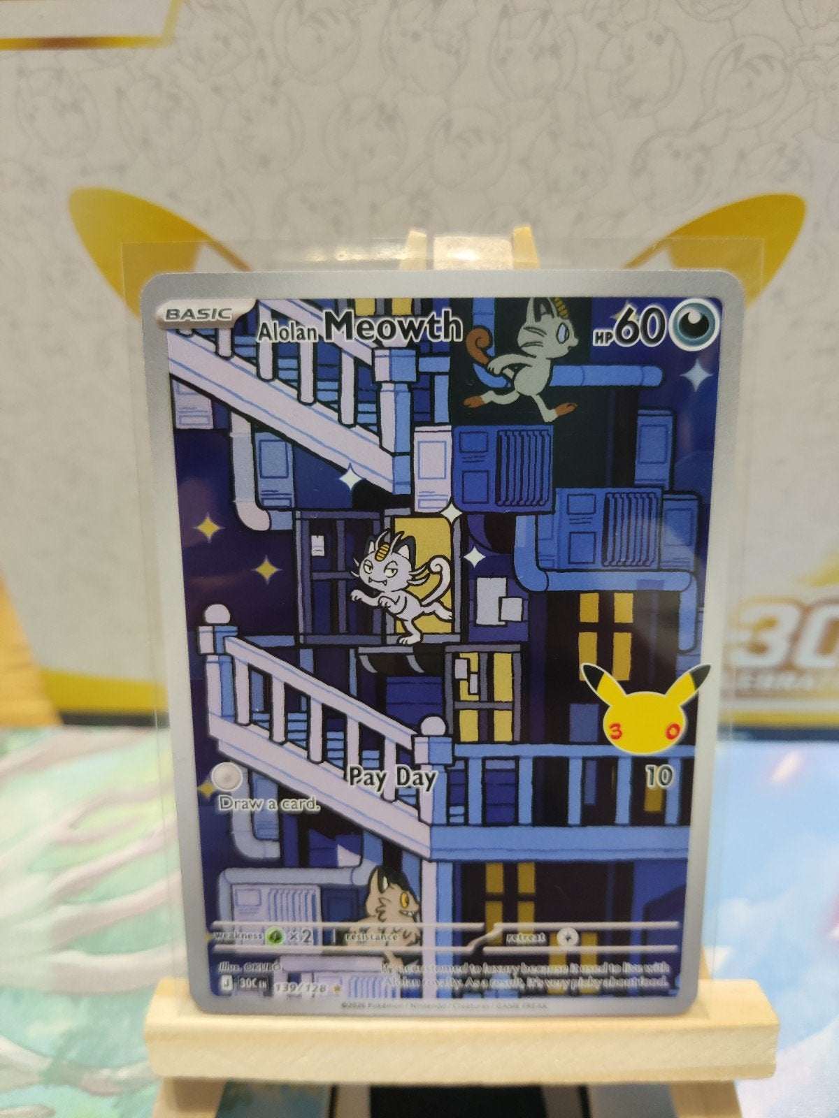 Meowth 139 30 anniversary, Ophalen, Nieuw, Losse kaart, Foil