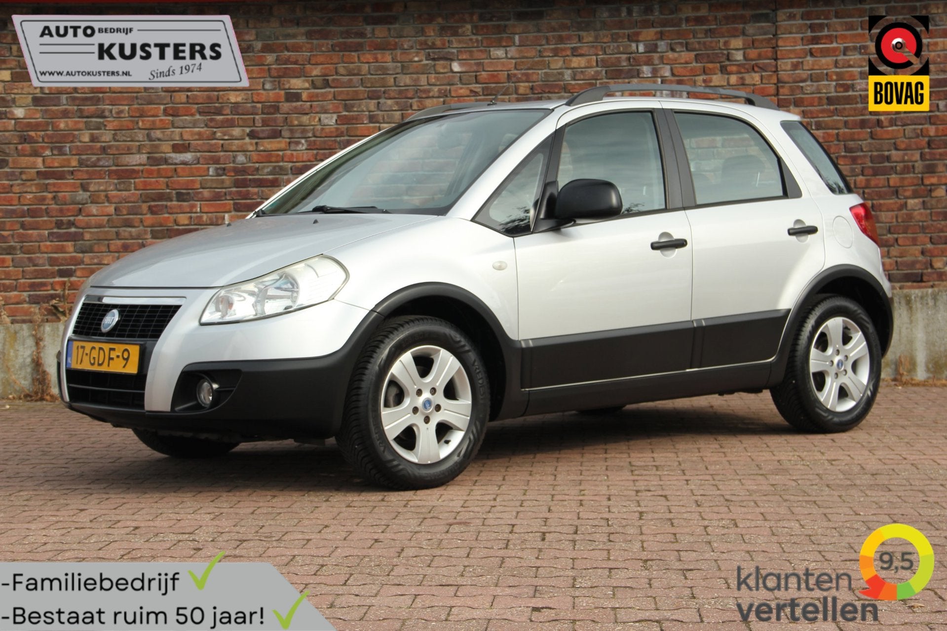 Fiat Sedici 1.6-16V Dynamic| Airco| Trekhaak| All season ban, Gebruikt, Zwart, 4 cilinders, 400 kg