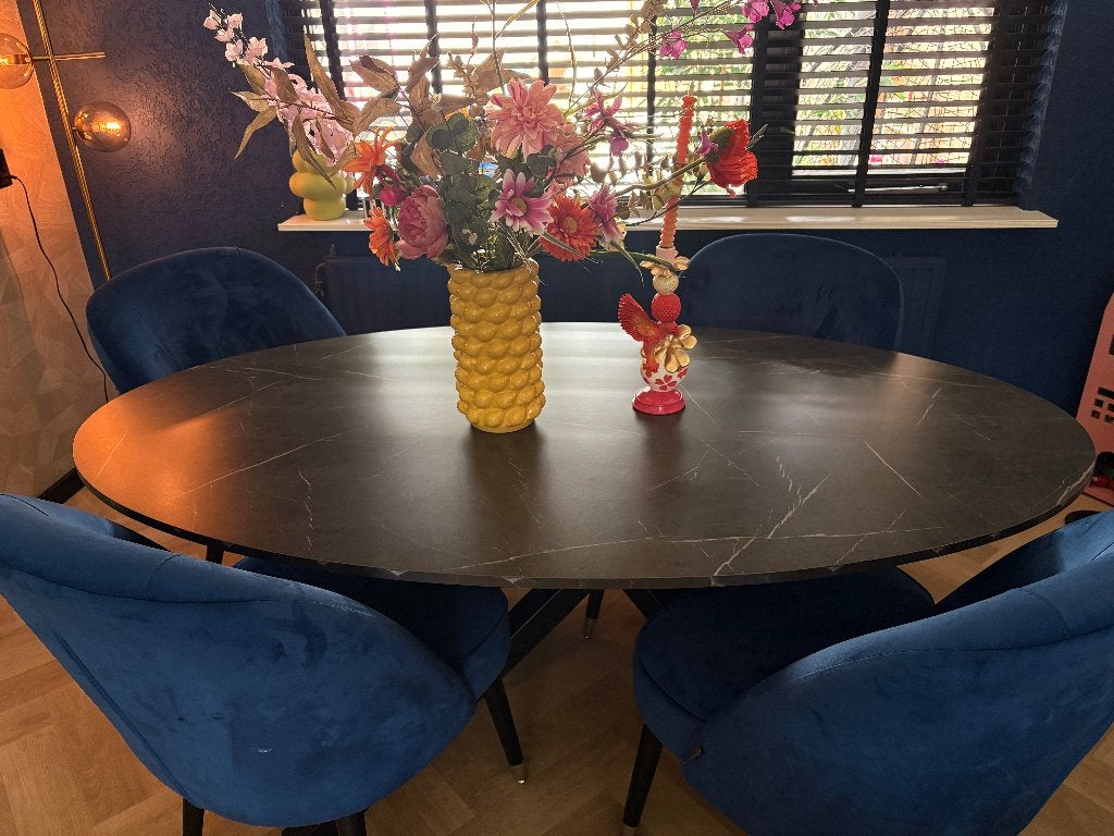 eetkamer stoelen, Ophalen, Blauw, Zo goed als nieuw, Vier