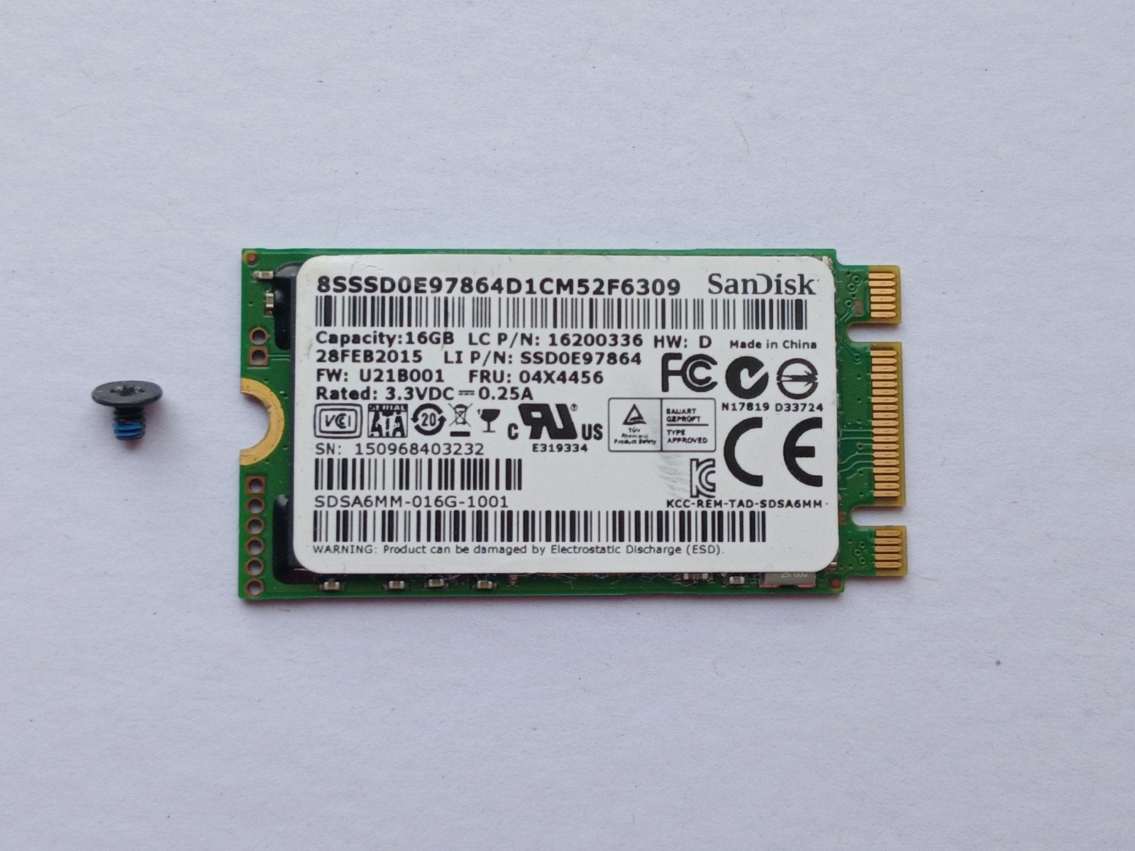 Sandisk 16GB SSD, Computers en Software, Ophalen of Verzenden, Laptop