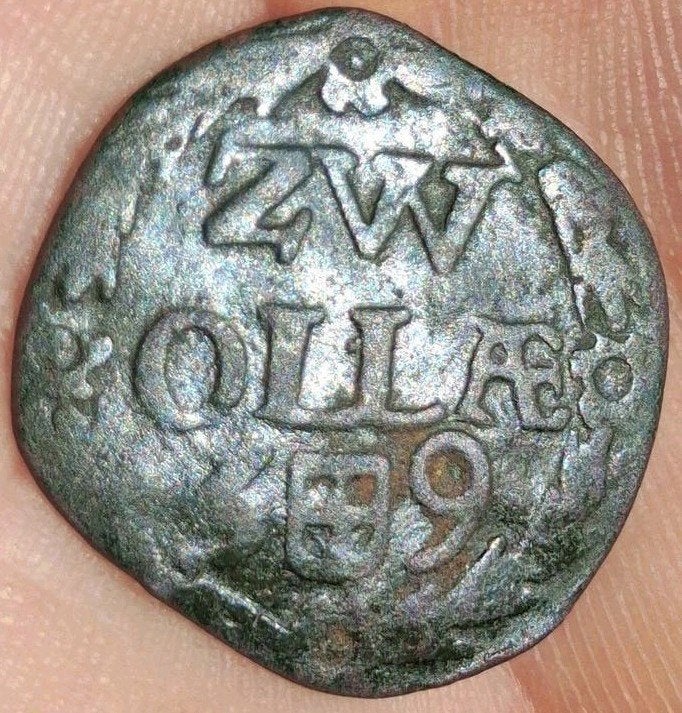 bodemvondst - duit - 1639 - Zwolle - TOP munt ! - RRR, Ophalen of Verzenden, Vóór koninkrijk, Overige waardes, Losse munt