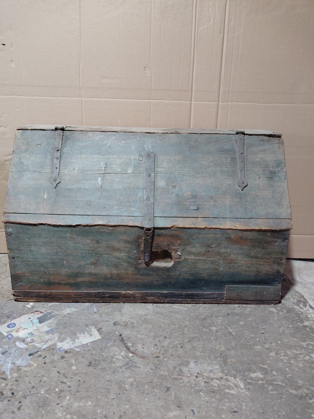 Antieke Houten Gereedschapskist met Oud Gereedschap, Antiek en Kunst, Ophalen