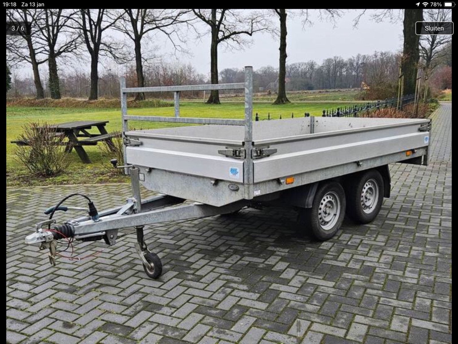 Hapert plateau aanhanger lxb 305 x 160 cm 2000 kg  bj 2016, Ophalen, Zo goed als nieuw