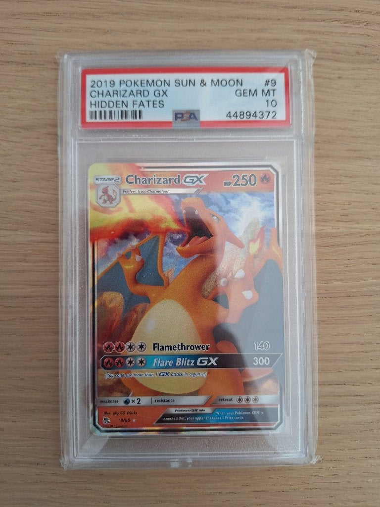 Charizard GX Hidden Fates PSA 10 Gem Mint Pokémon Kaart, Ophalen of Verzenden, Nieuw, Losse kaart