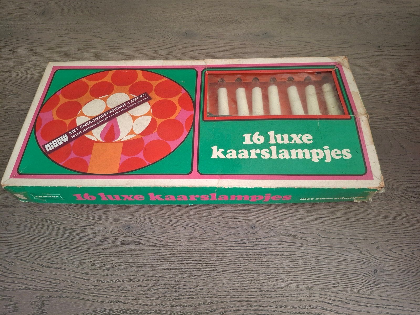 Vintage Kerstboomverlichting Kaarslampjes (16 stuks), Huis en Inrichting, Wit, Gebruikt, Kunststof, Philips