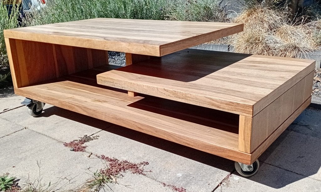 Xooon salontafel hout, Huis en Inrichting, Tafels | Salontafels, Ophalen, Gebruikt, 100 tot 150 cm, Eikenhout