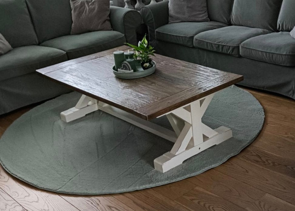 Robuuste landelijke salontafel van Tower Living type Palermo, Gebruikt, 100 tot 150 cm, Landelijk, Rustiek, 50 tot 100 cm