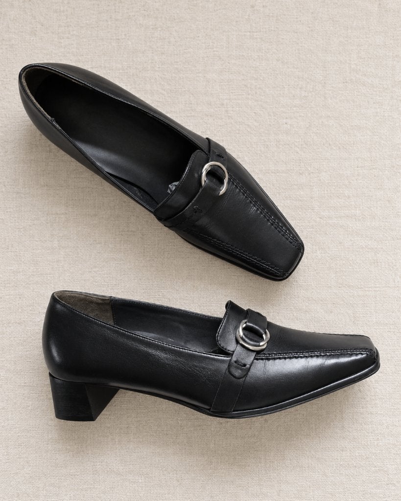 Semler zwarte leren loafers maat 38, Zwart, Overige typen, Ophalen of Verzenden, Zo goed als nieuw