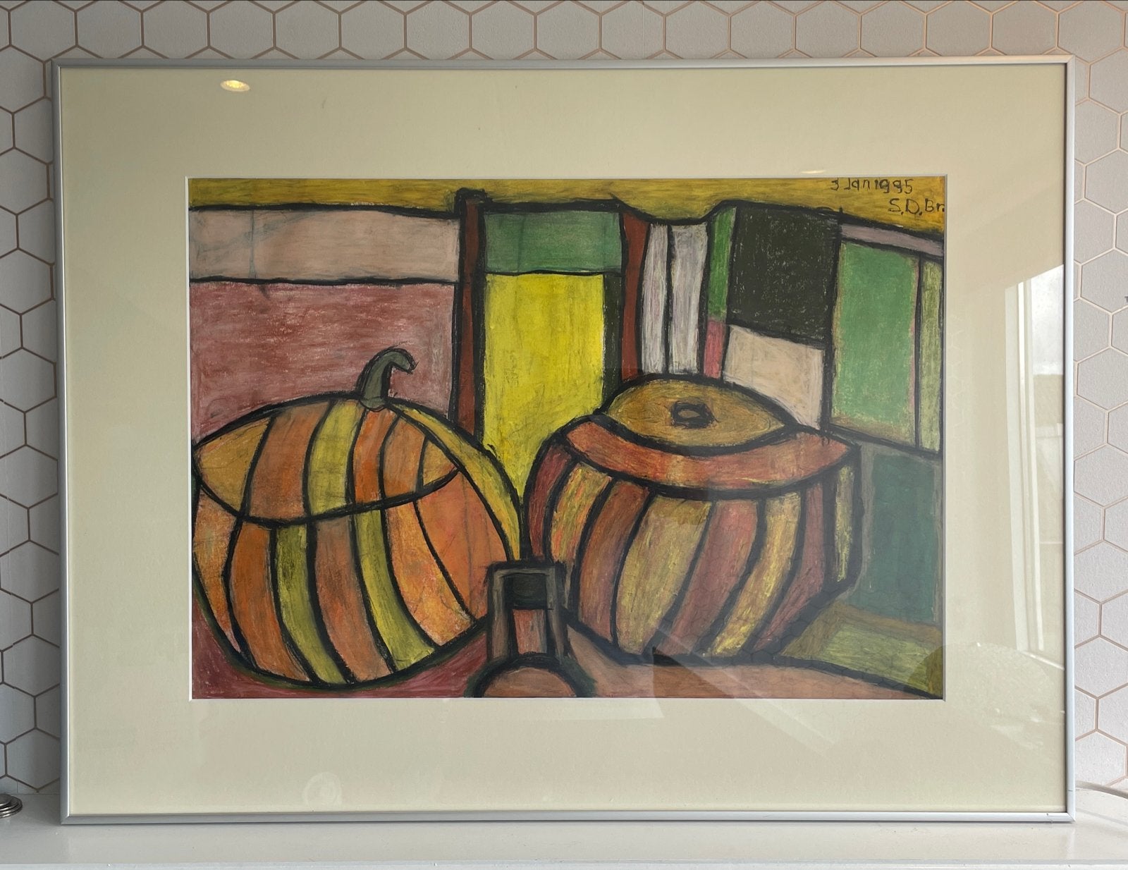 Pompoenen stilleven - Origineel kunstwerk uit 1995, Ophalen