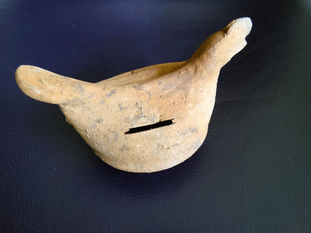 Terracotta kip spaarpot, roodsteen, keramiek, Antiek en Kunst, Ophalen